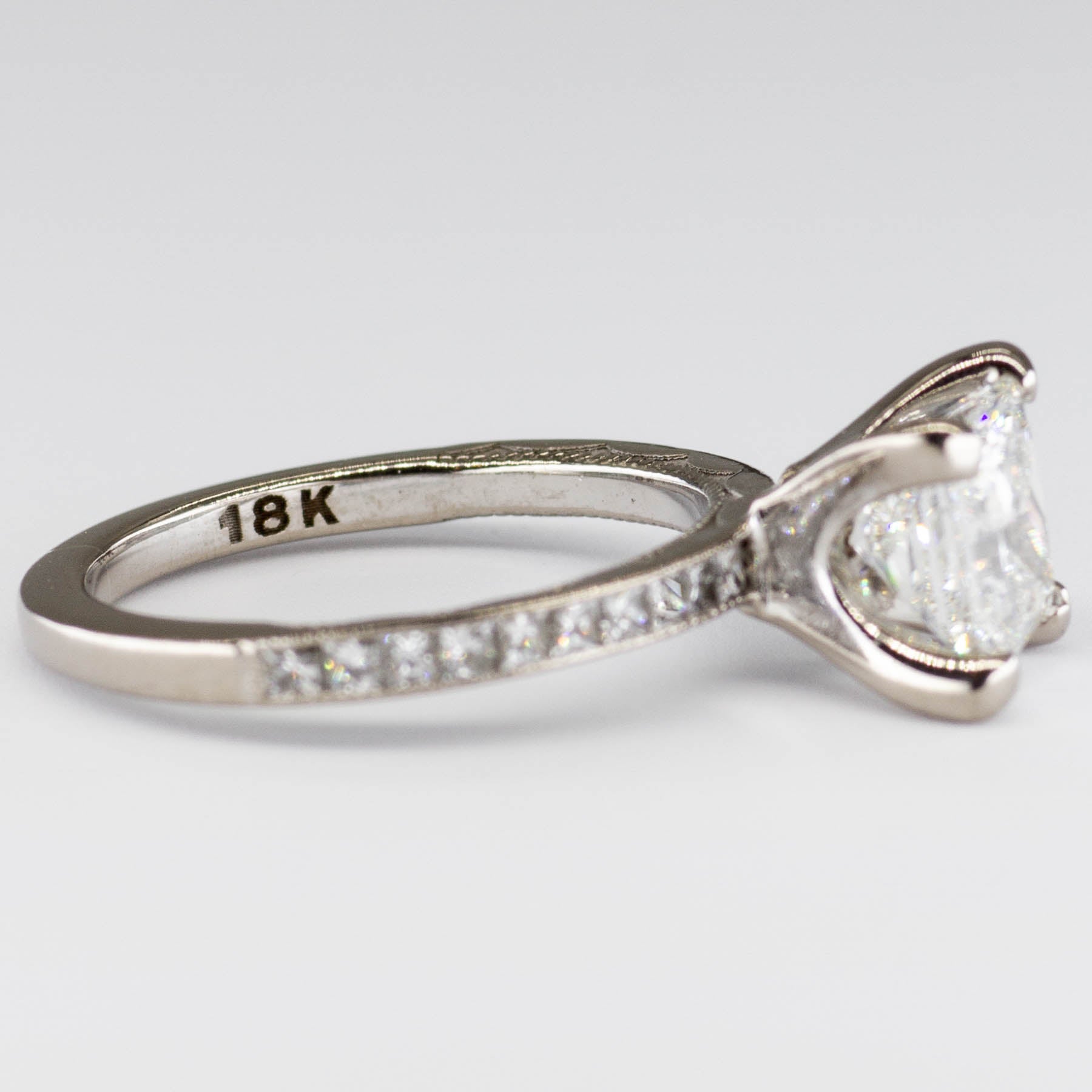 'Tacori' Princess GIA Diamond with Accents Engagement Ring | 1.80ctw SI1 G | SZ 5 |