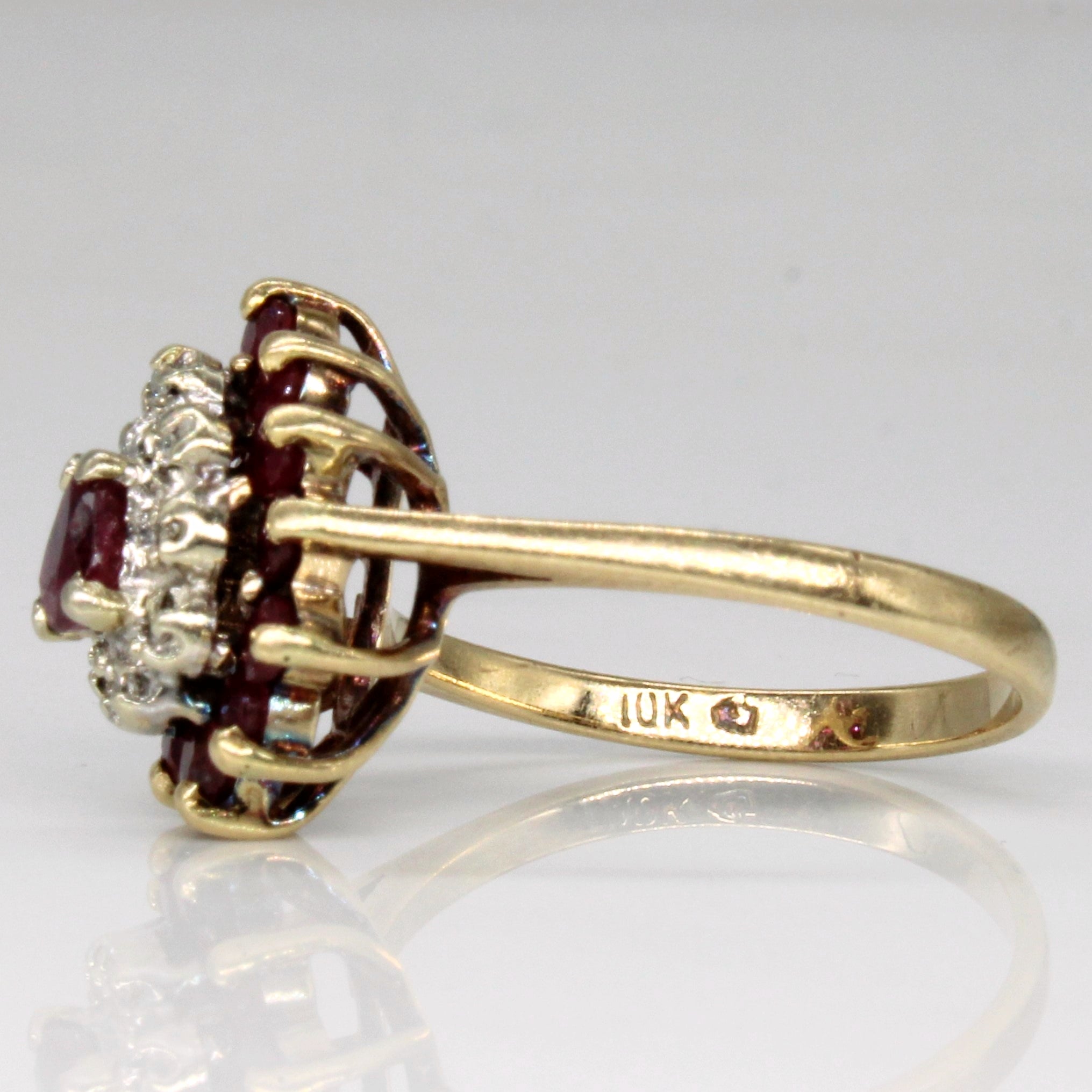 Ruby & Diamond Cocktail Ring | 1.00ctw, 0.02ctw | SZ 6.5 |