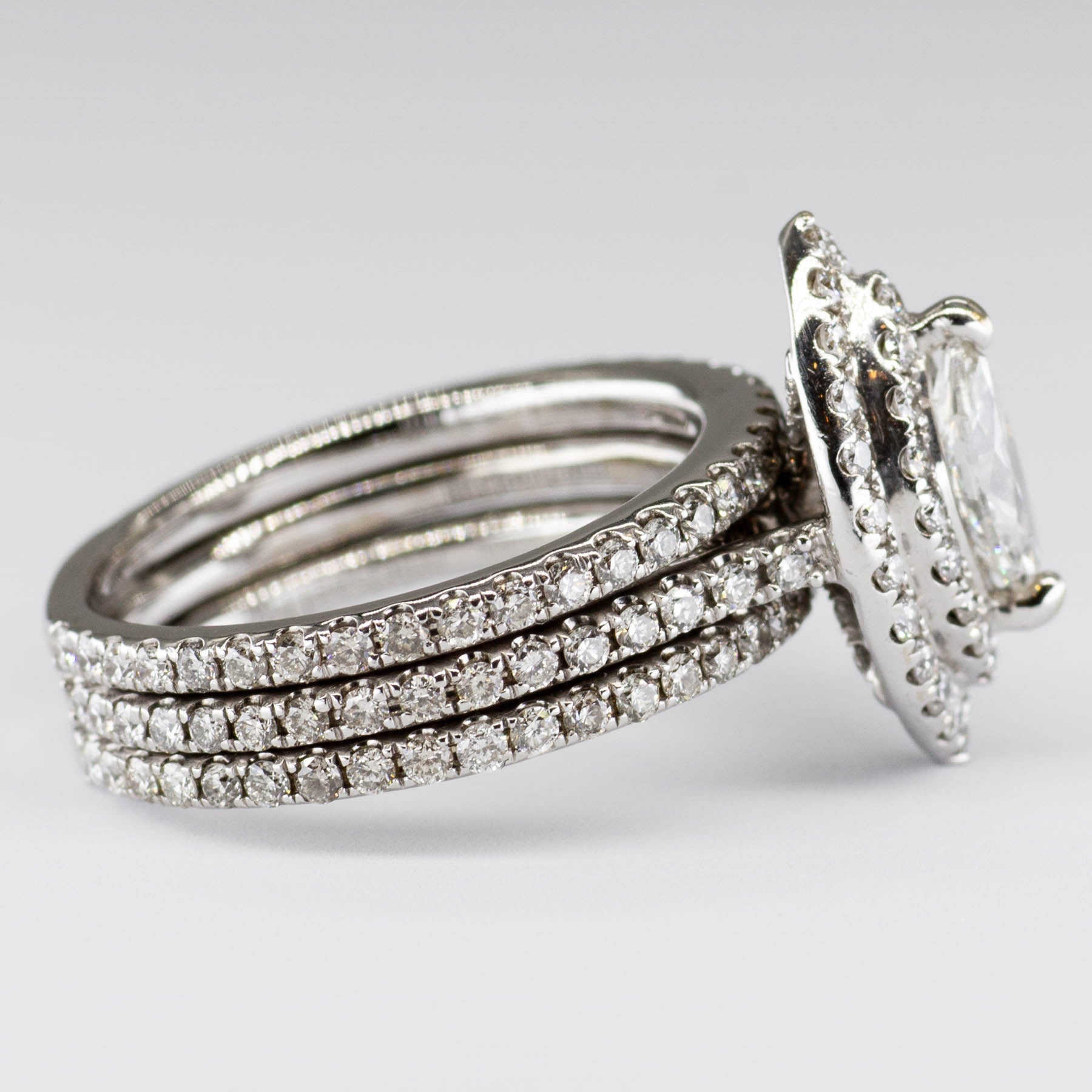 Halo Style Diamond Soldered Engagement Ring | 2.42ctw | SZ 6.25 |