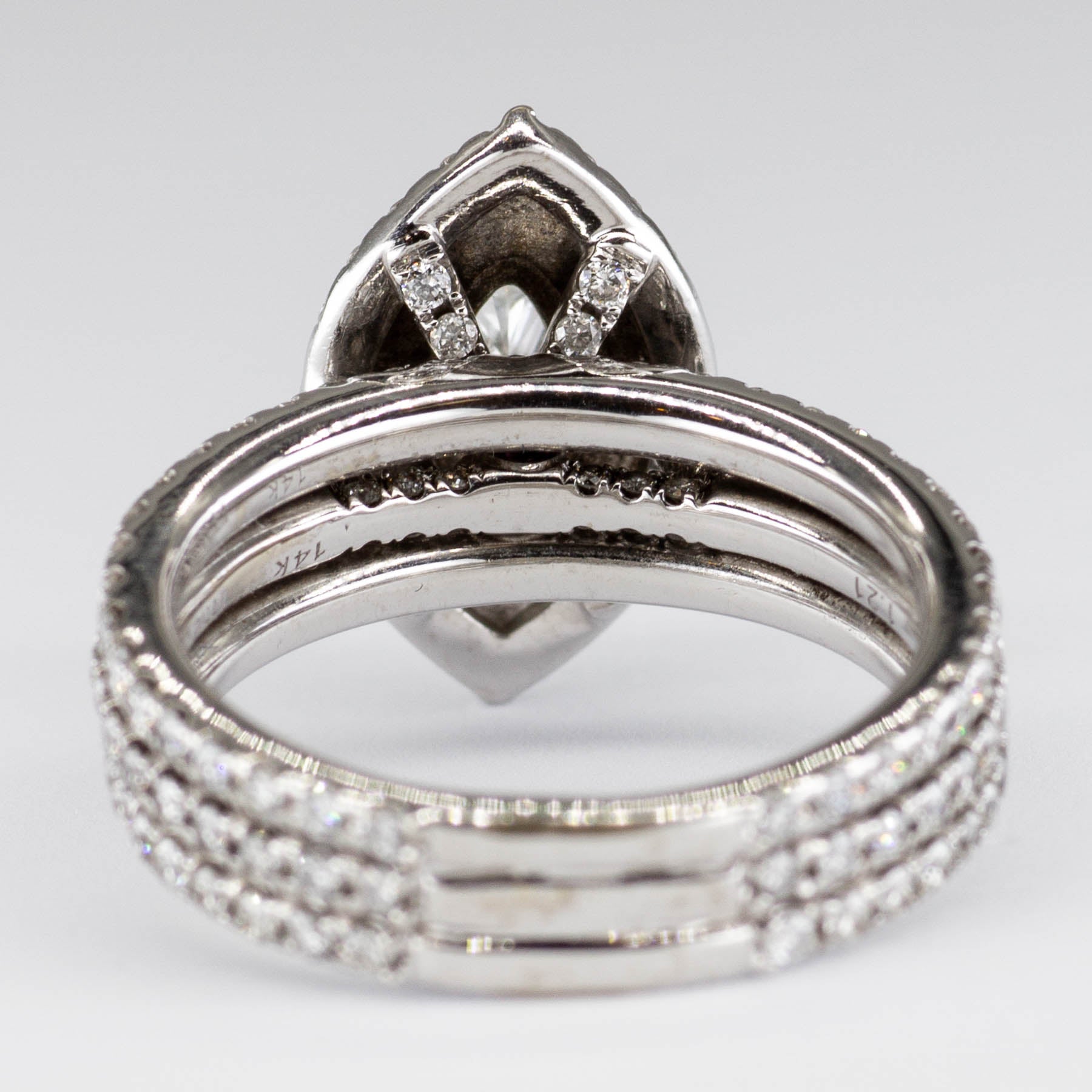 Halo Style Diamond Soldered Engagement Ring | 2.42ctw | SZ 6.25 |