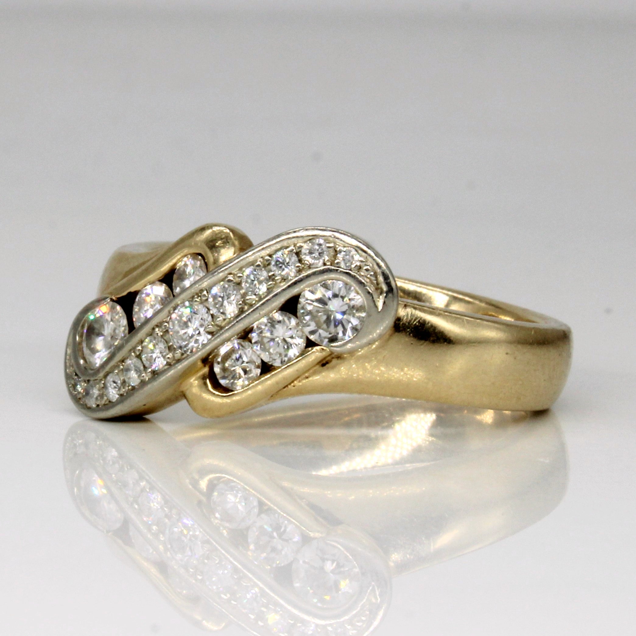 Channel Set Diamond Waterfall Ring | 0.80ctw | SZ 11.5 |