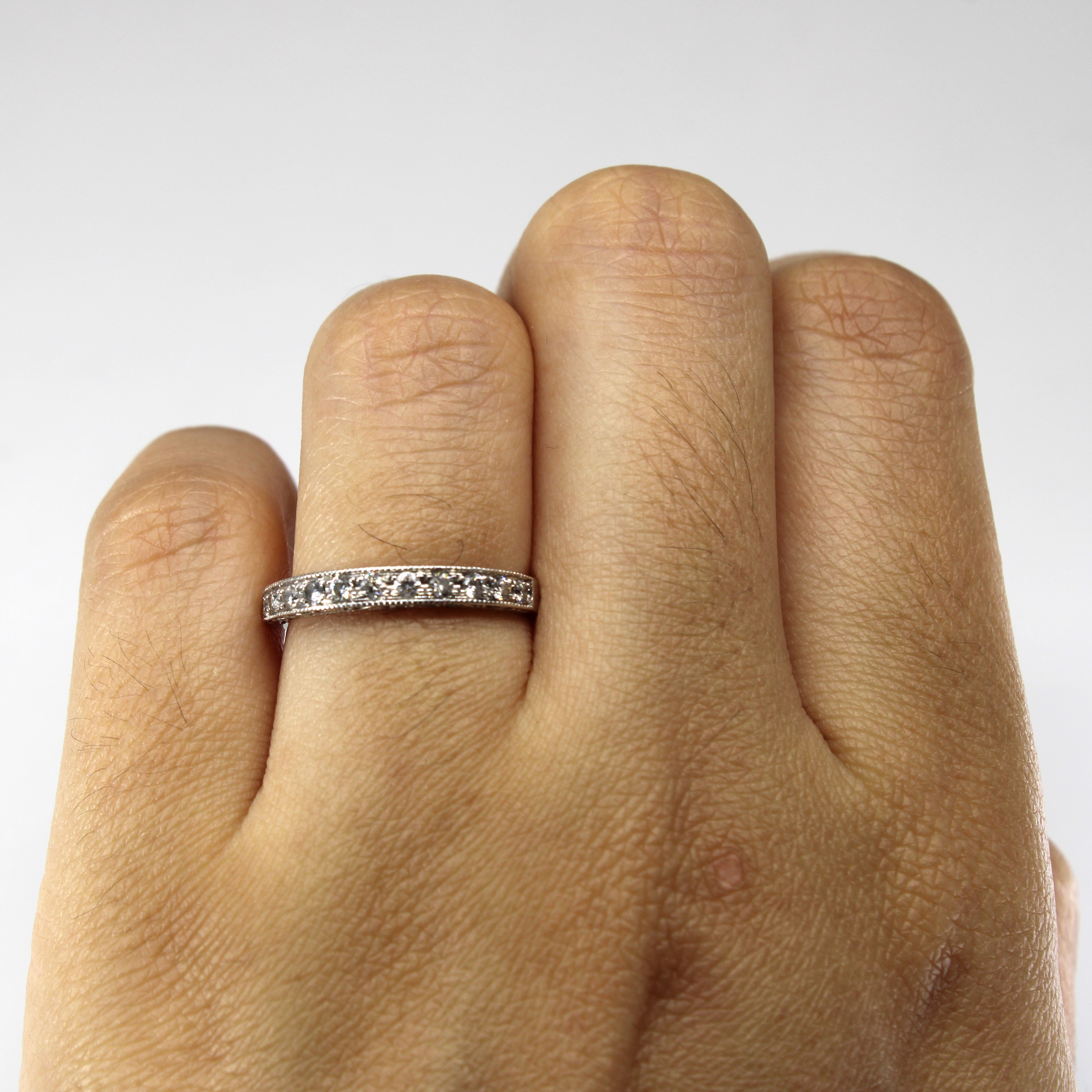 Milgrain Detail Diamond Wedding Band | 0.18ctw | SZ 5.75 |