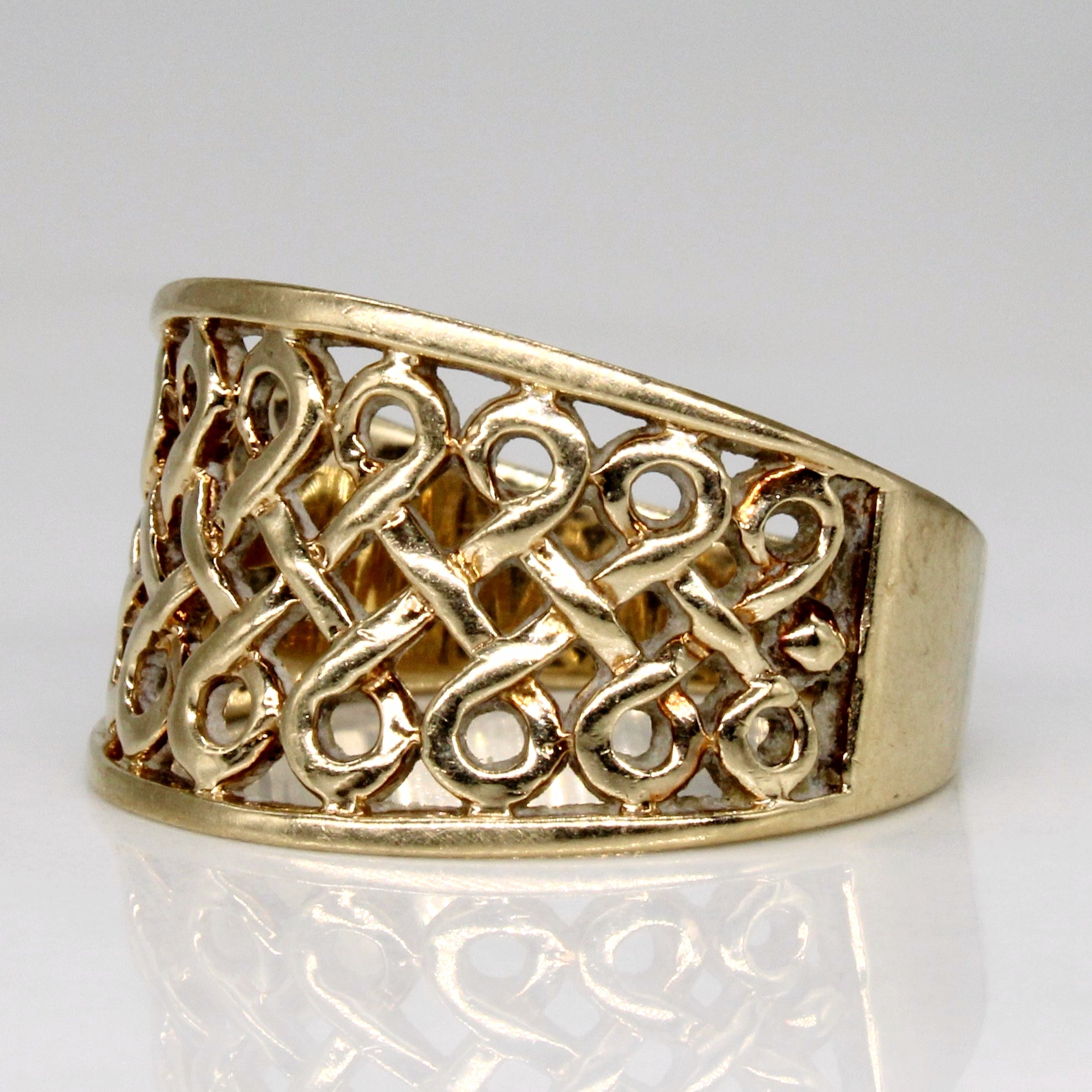 10k Yellow Gold Lattice Ring | SZ 7 |