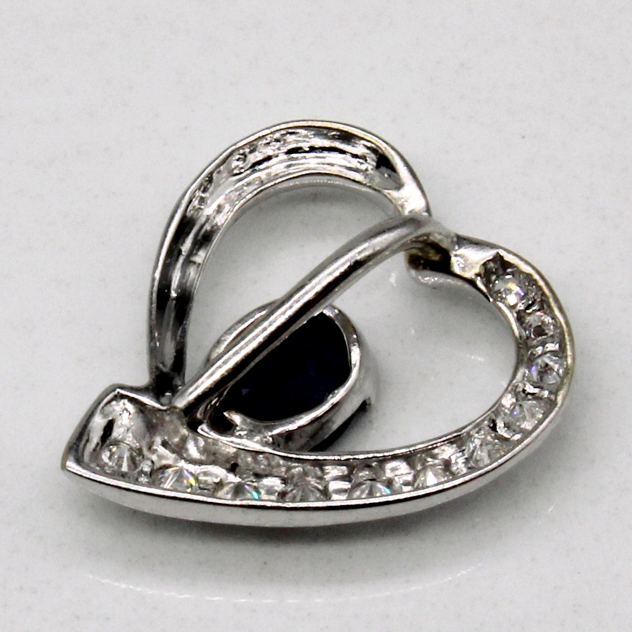Sapphire & Diamond Heart Pendant | 0.50ct, 0.07ctw |