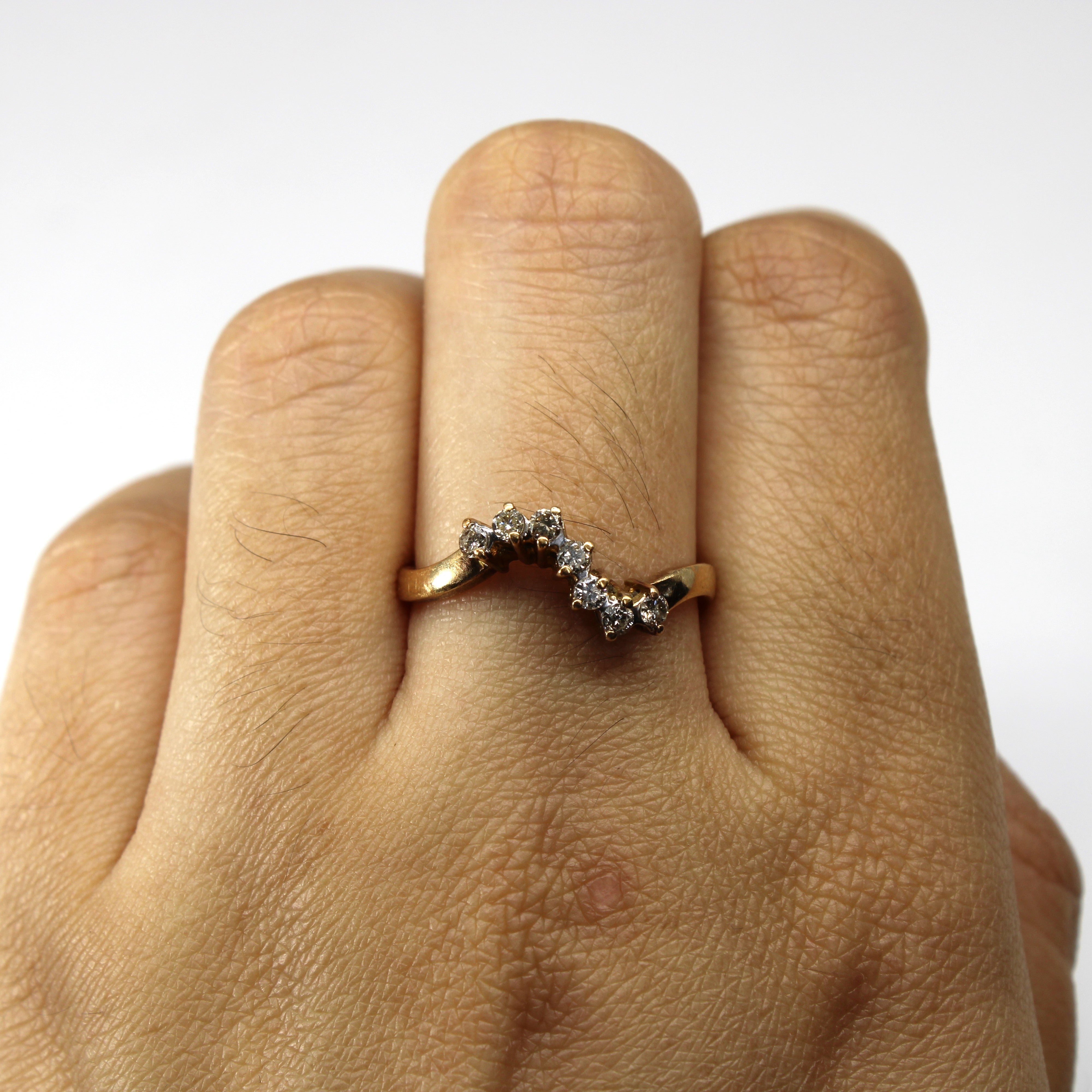 Diamond Wave Gold Ring | 0.14ctw | SZ 8.25 |