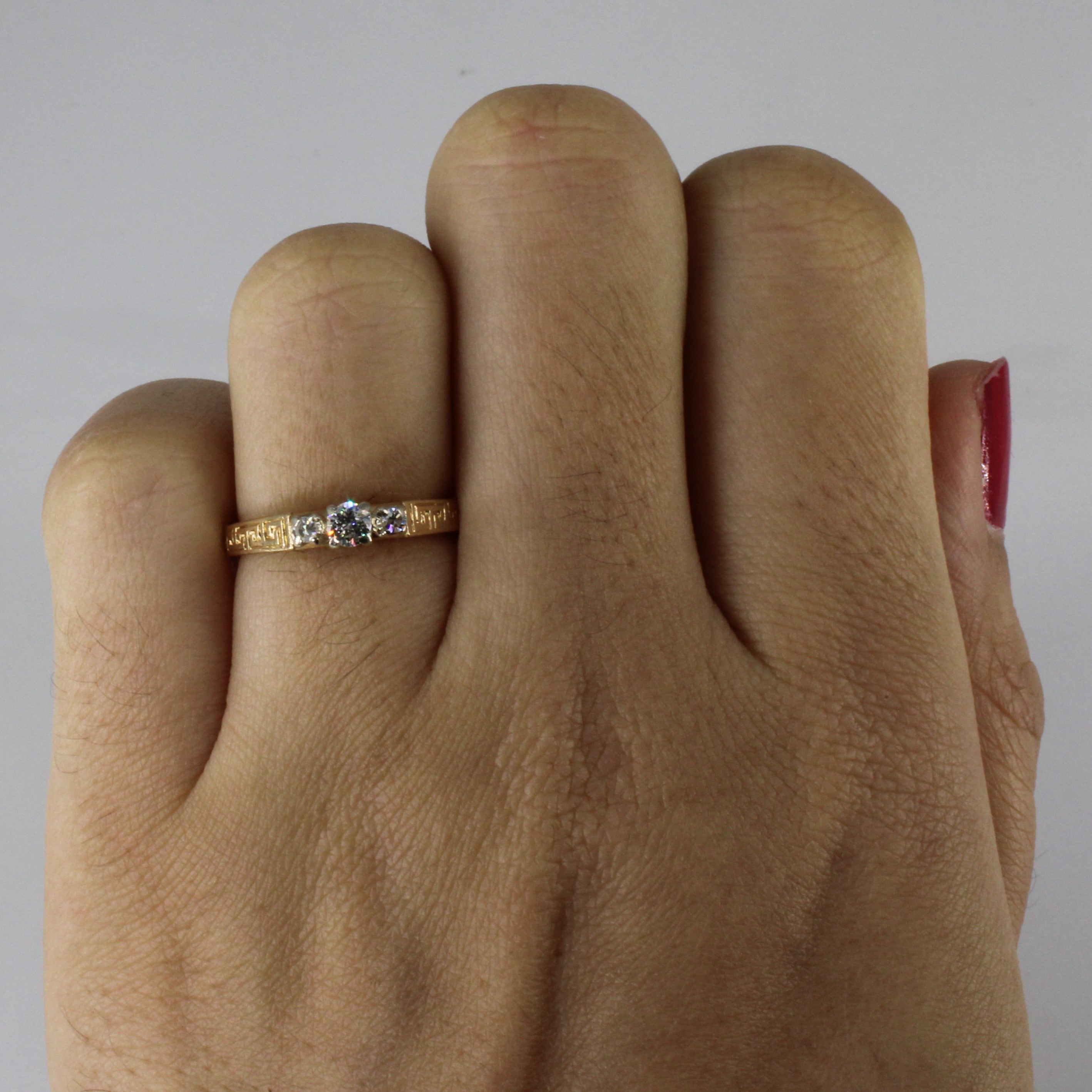 Three Stone Diamond Ring | 0.18ctw | SZ 4.75 |