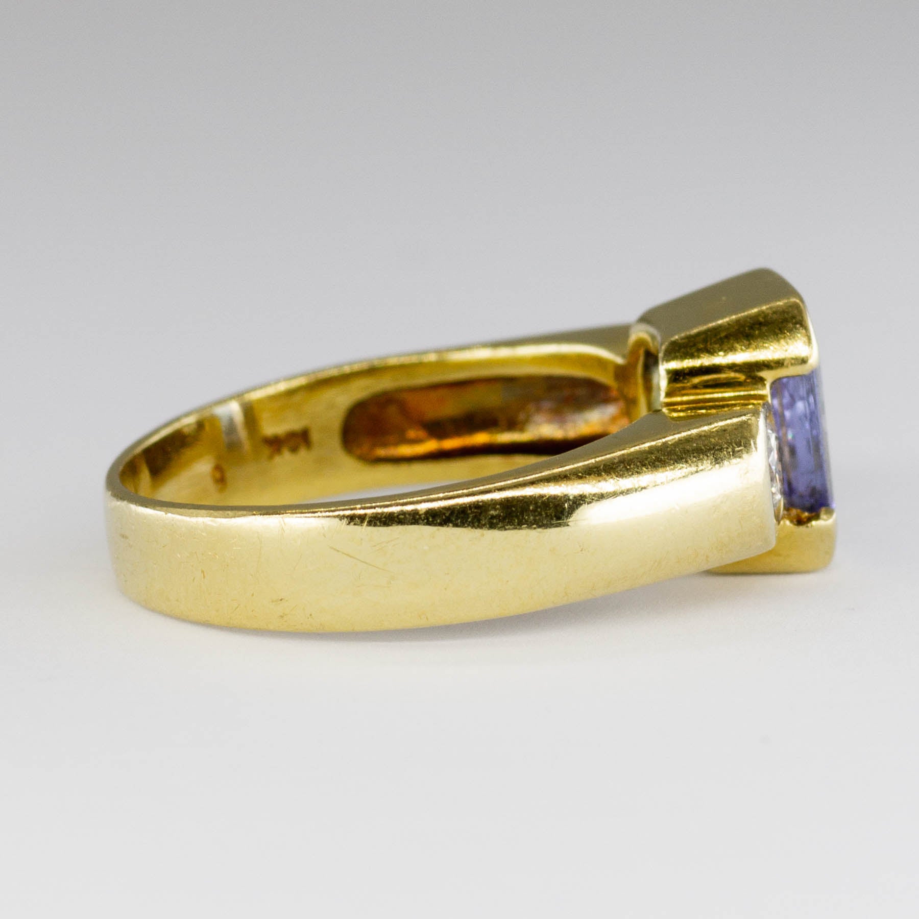 Semi Bezel Set Tanzanite & Diamond Ring | 1.801ct, 0.24ctw | SZ 7.5 |