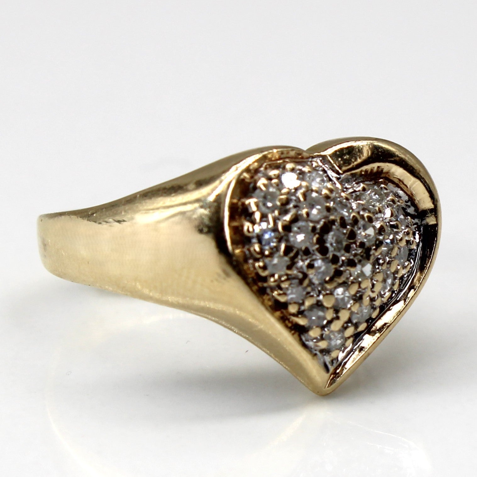 Cluster Diamond Heart Gold Ring | 0.20ctw | SZ 3.75 |