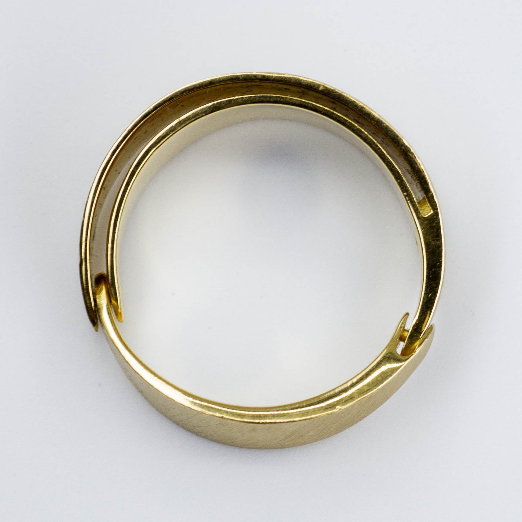 Bague vintage H. Stern en or à charnière avec accent de diamant | Taille 6,5 | 0,01 ct