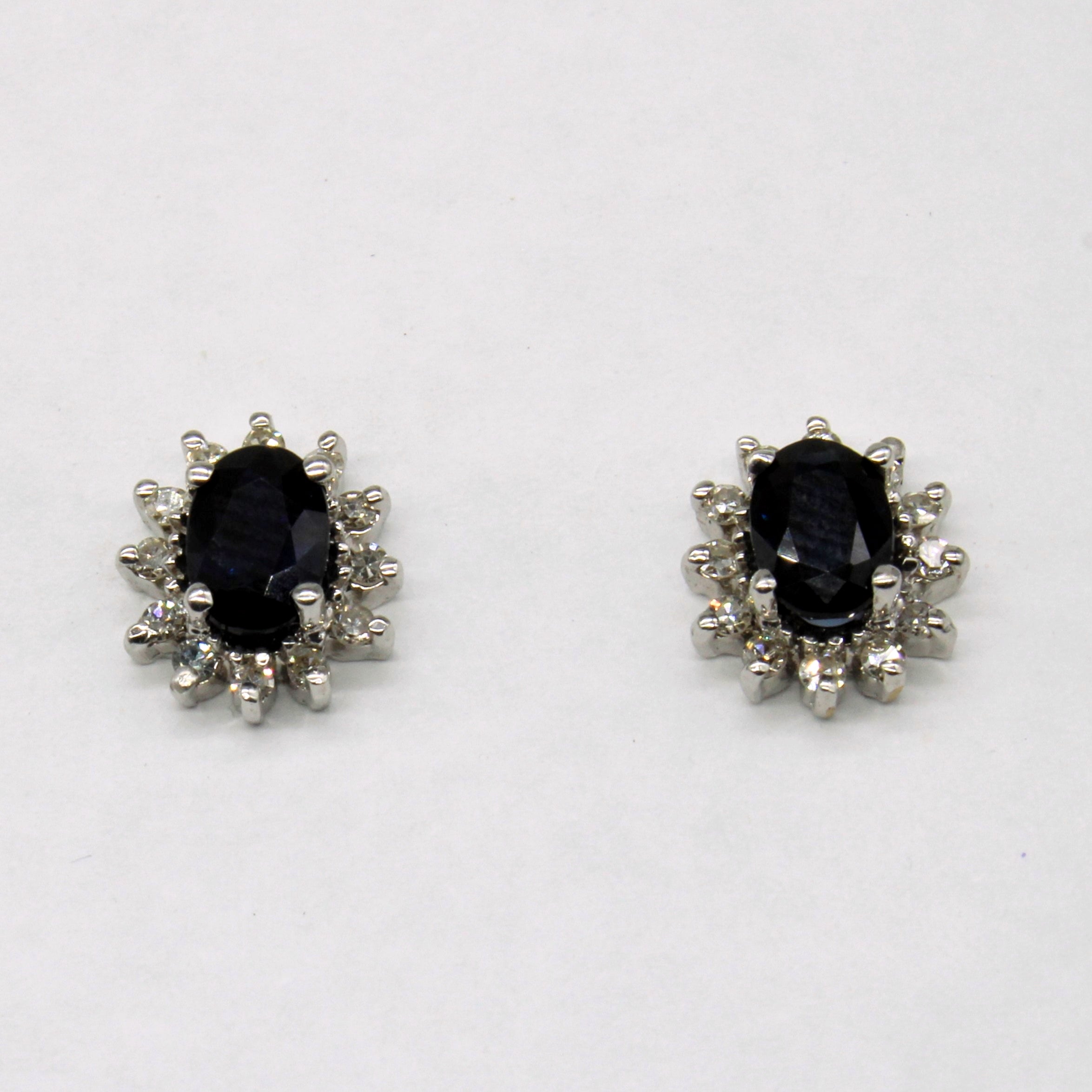 Sapphire & Diamond Earrings | 1.20ctw, 0.24ctw |