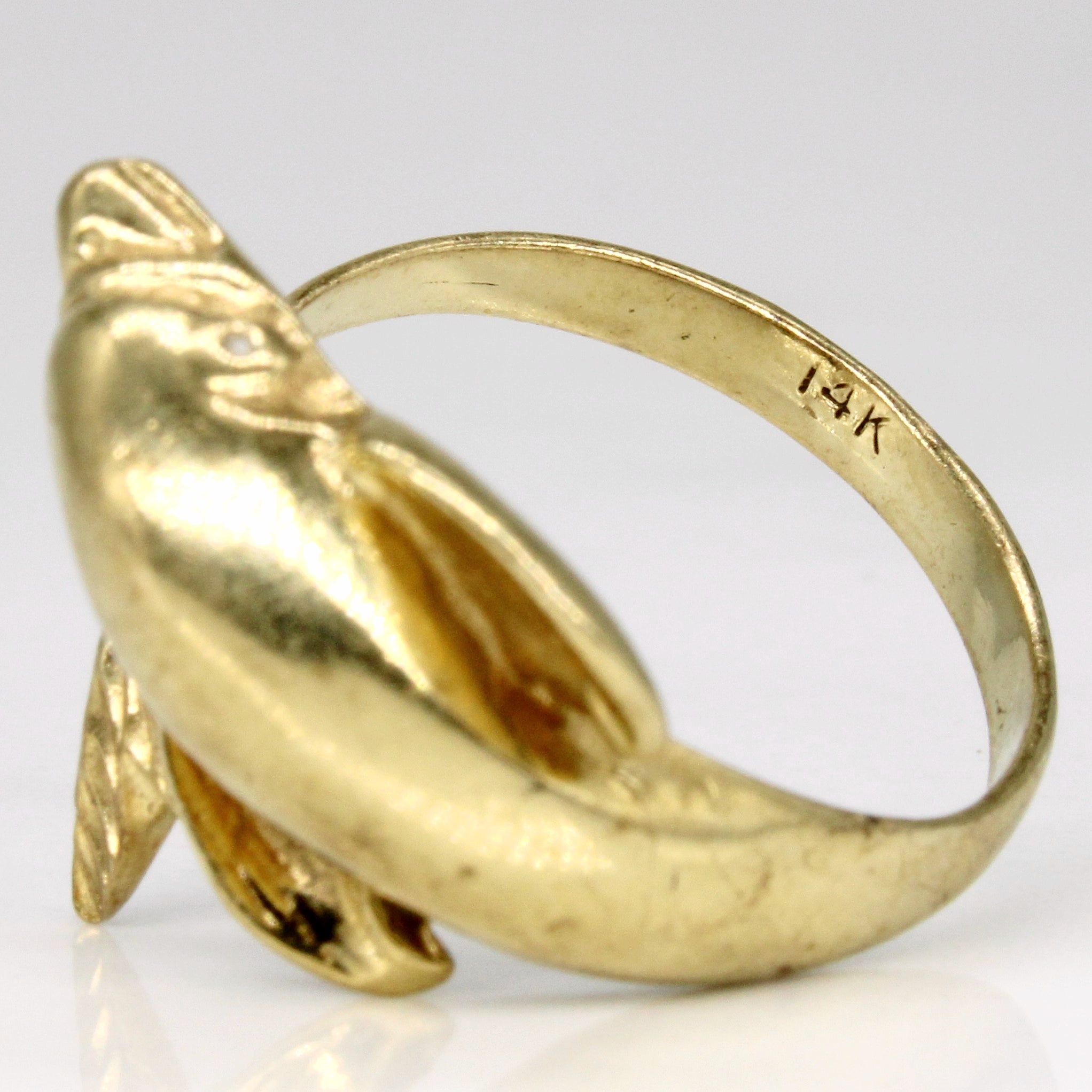 14k Yellow Gold Dolphin Ring | SZ 7 |