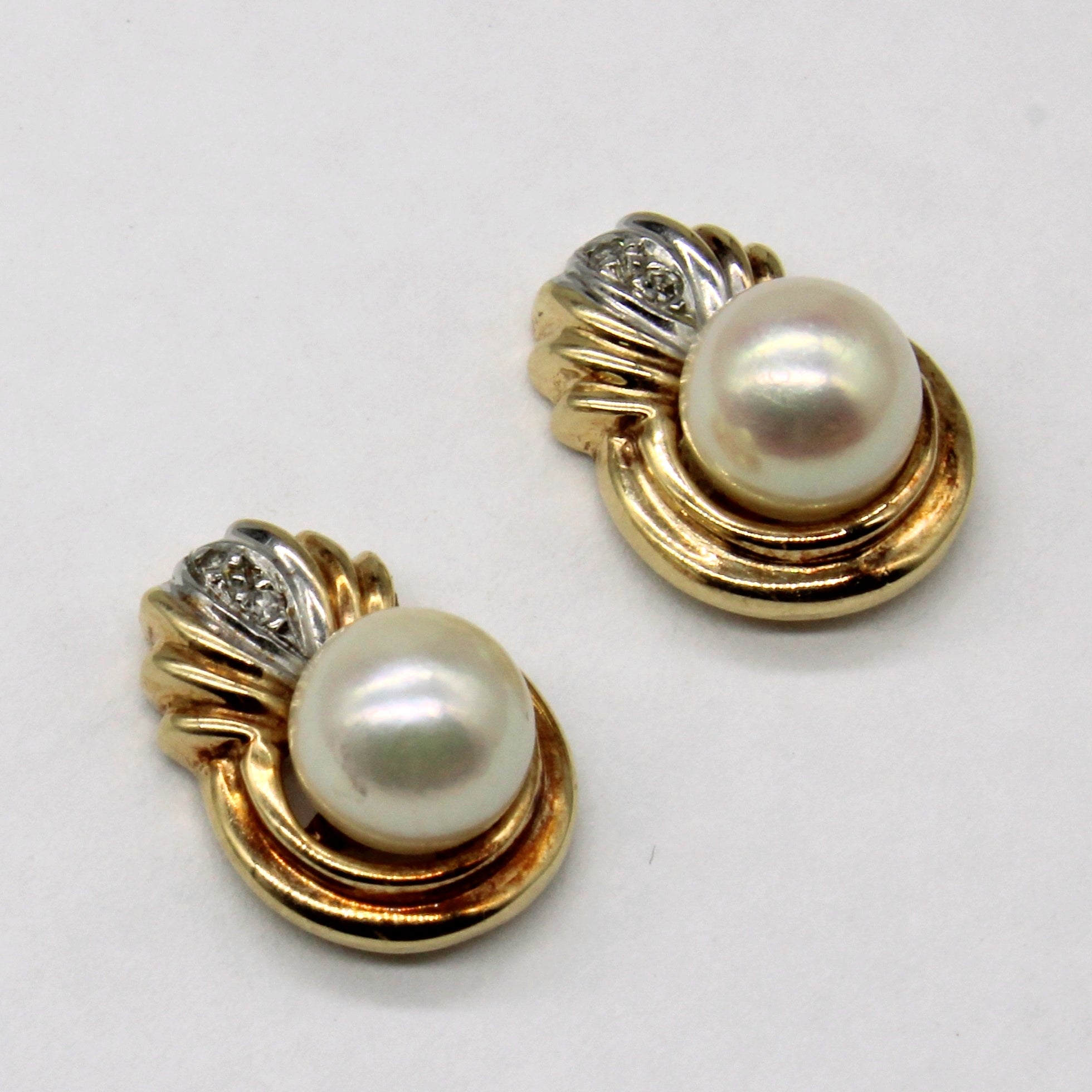 Pearl & Diamond Earrings | 0.02ctw |