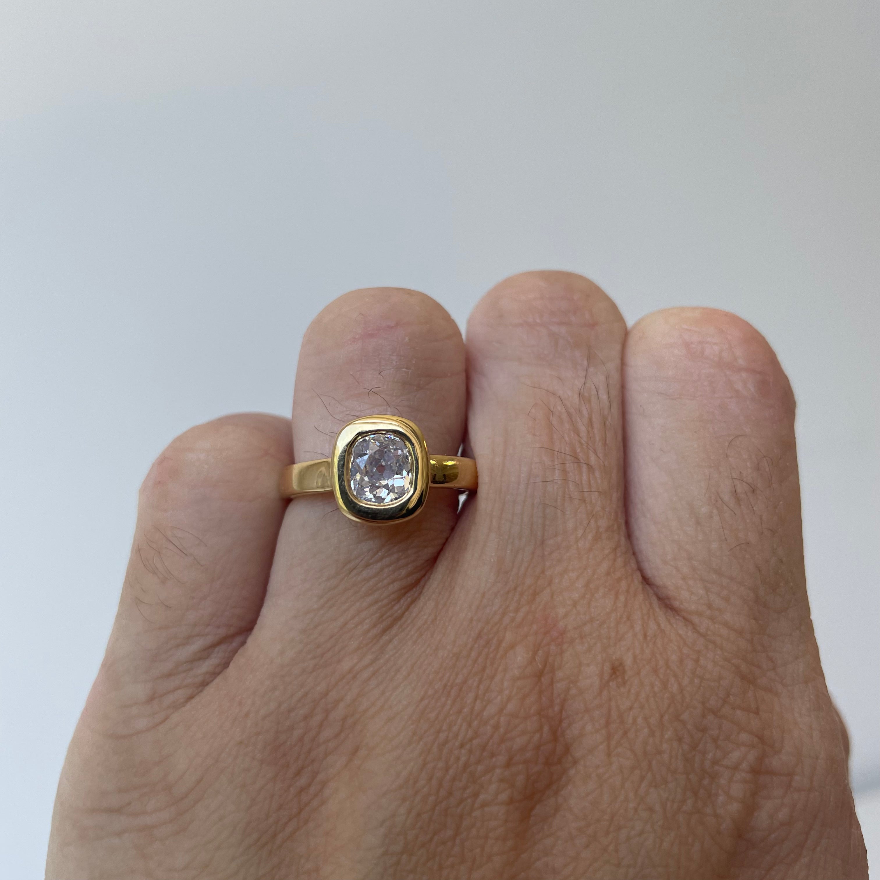 Bague de fiançailles en diamant taille ancienne certifiée GIA | 1,17 ct VS2 E | Taille 6,25 |