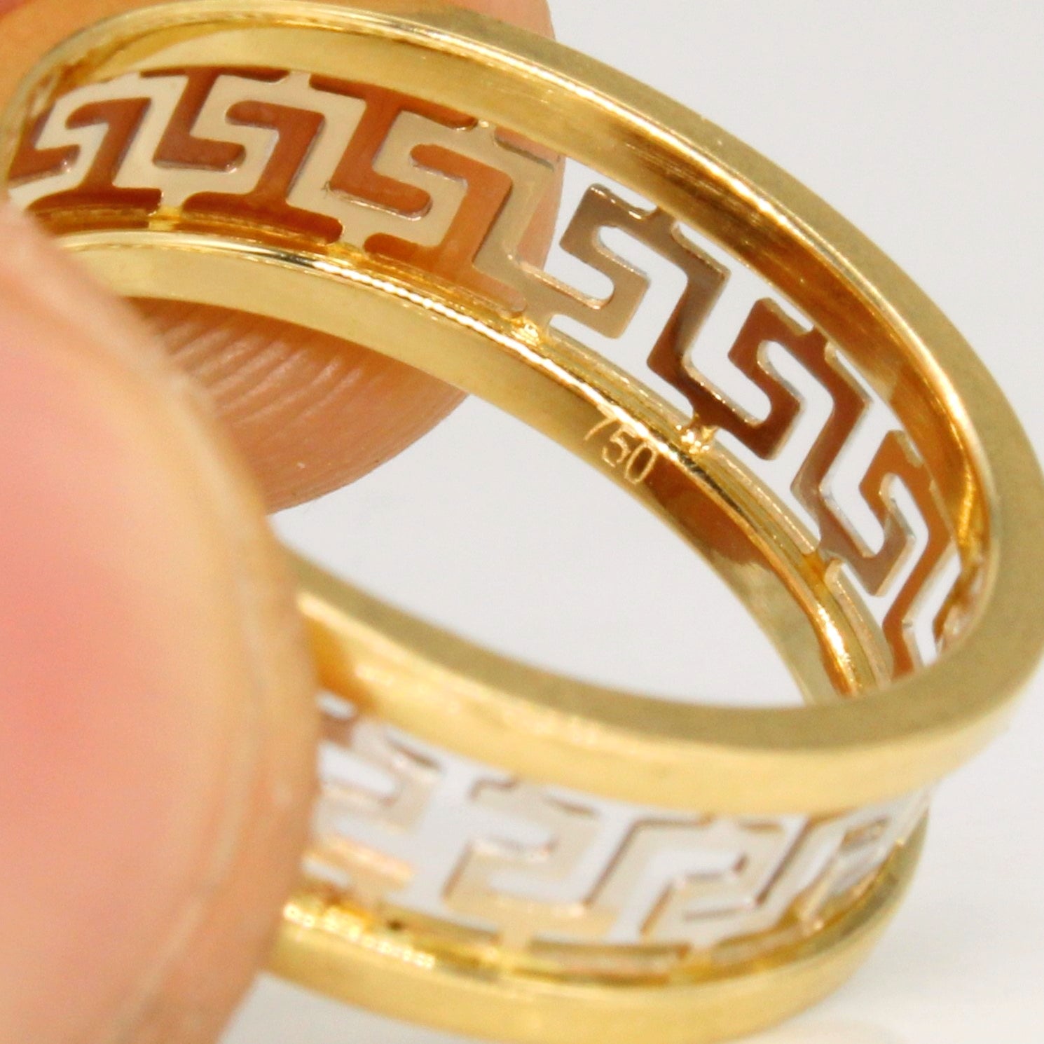 18k Two Tone Gold Lattice Ring | SZ 7 |