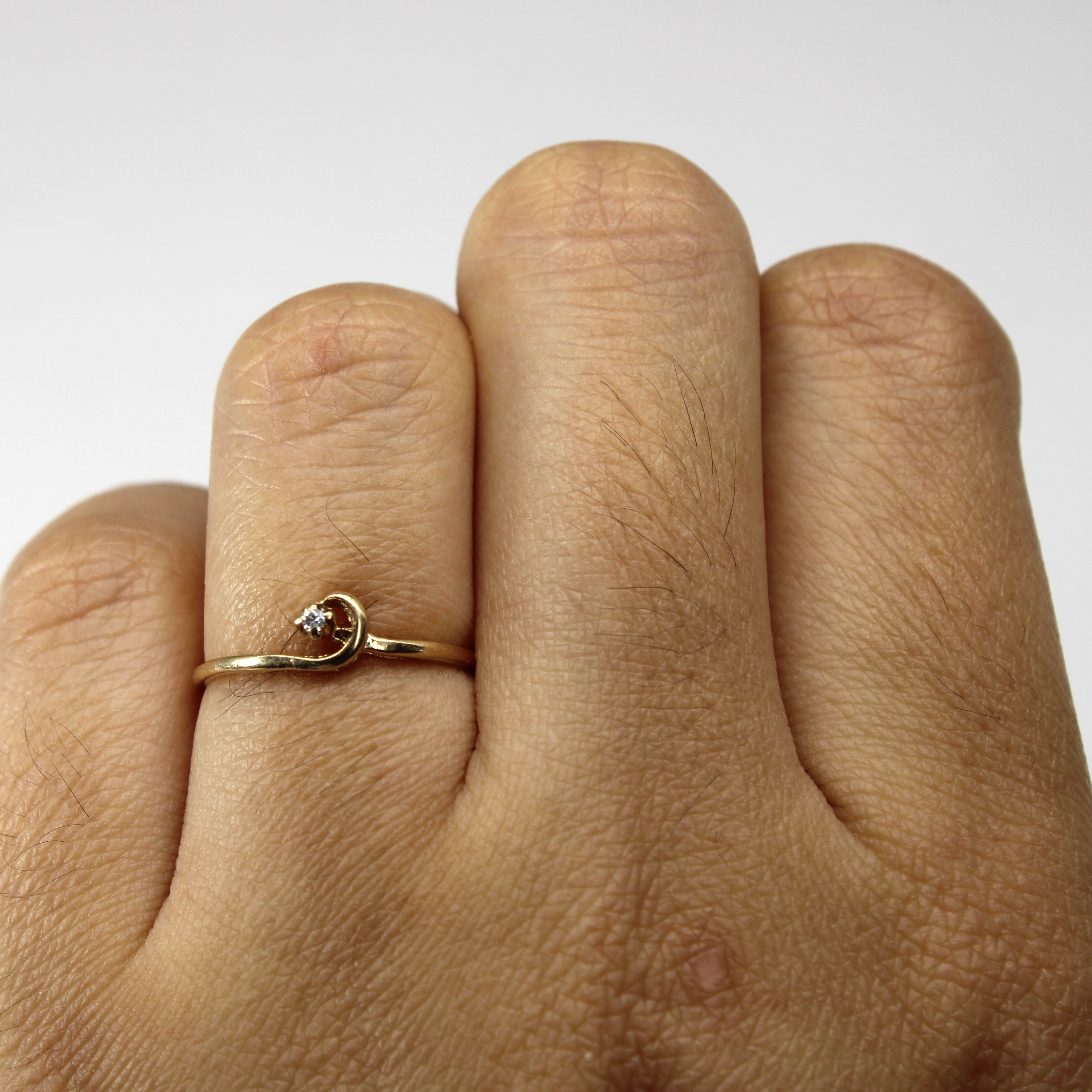 Diamond Bypass Gold Ring | 0.01ct | SZ 5.25 |