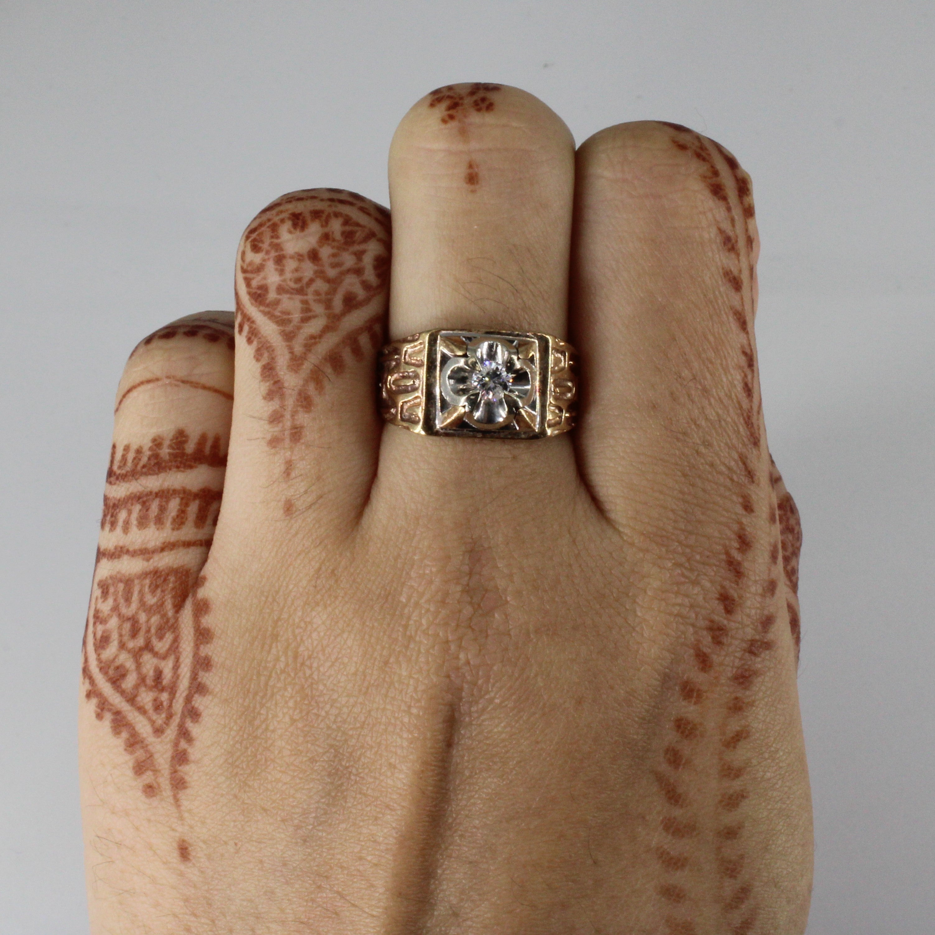 Claw Set Solitaire Diamond Textured Ring | 0.20ct | SZ 6.5 |