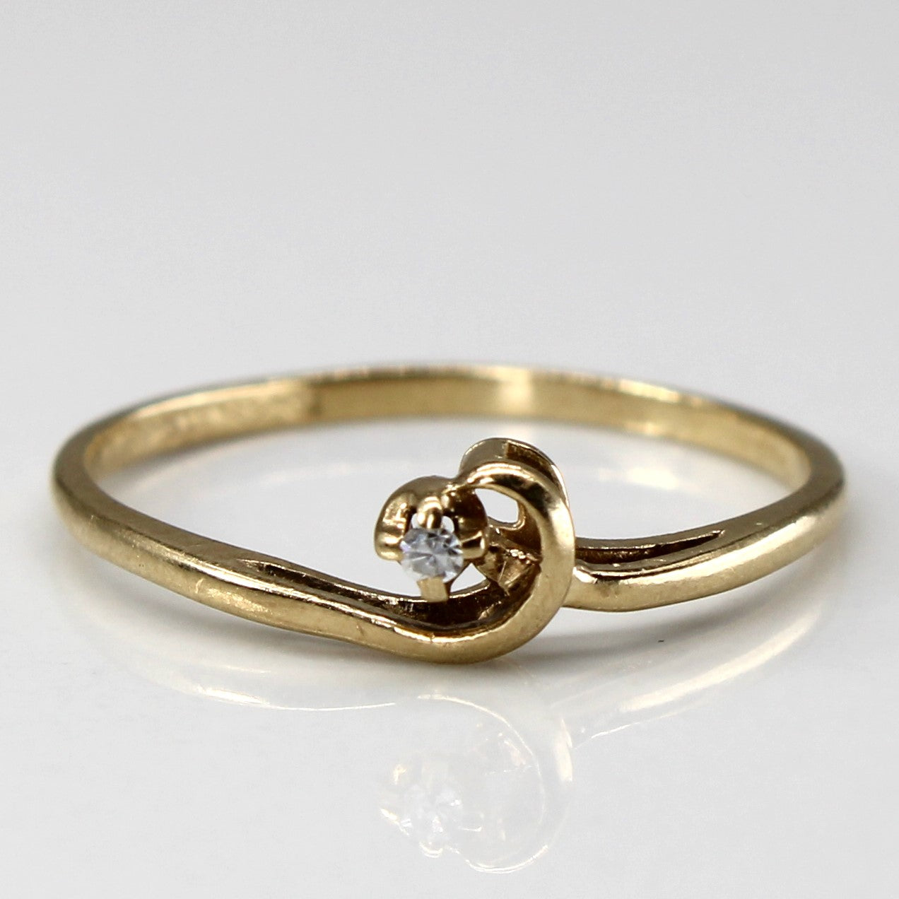 Diamond Bypass Gold Ring | 0.01ct | SZ 5.25 |