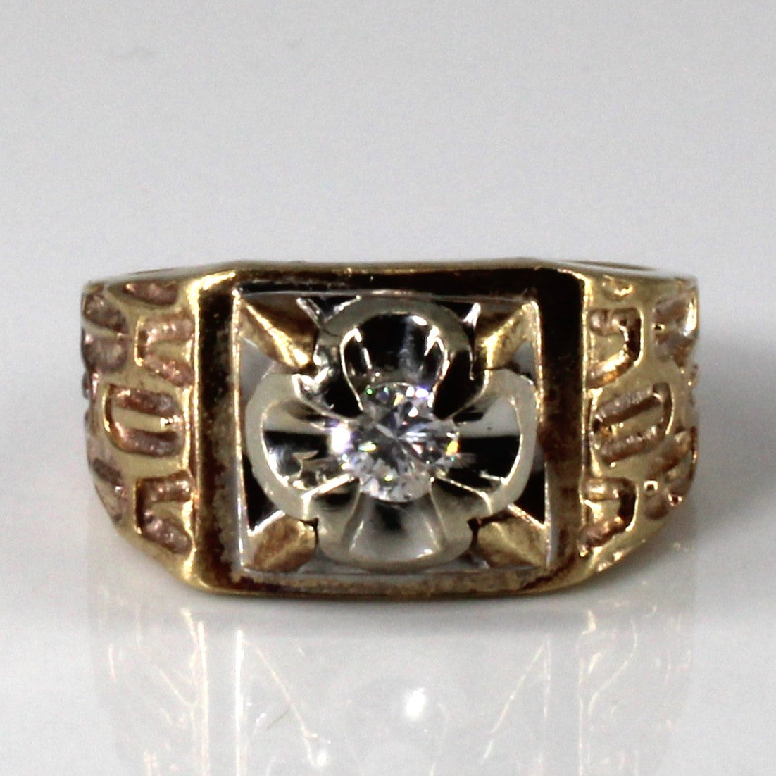 Claw Set Solitaire Diamond Textured Ring | 0.20ct | SZ 6.5 |