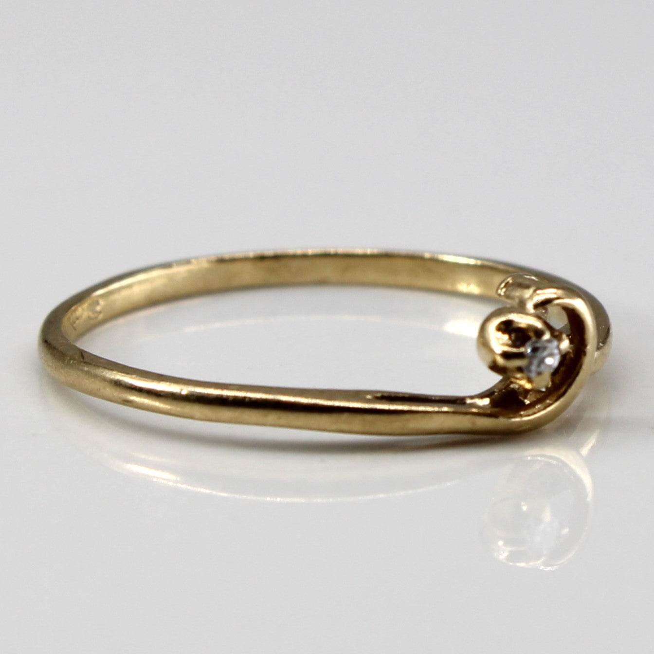 Diamond Bypass Gold Ring | 0.01ct | SZ 5.25 |