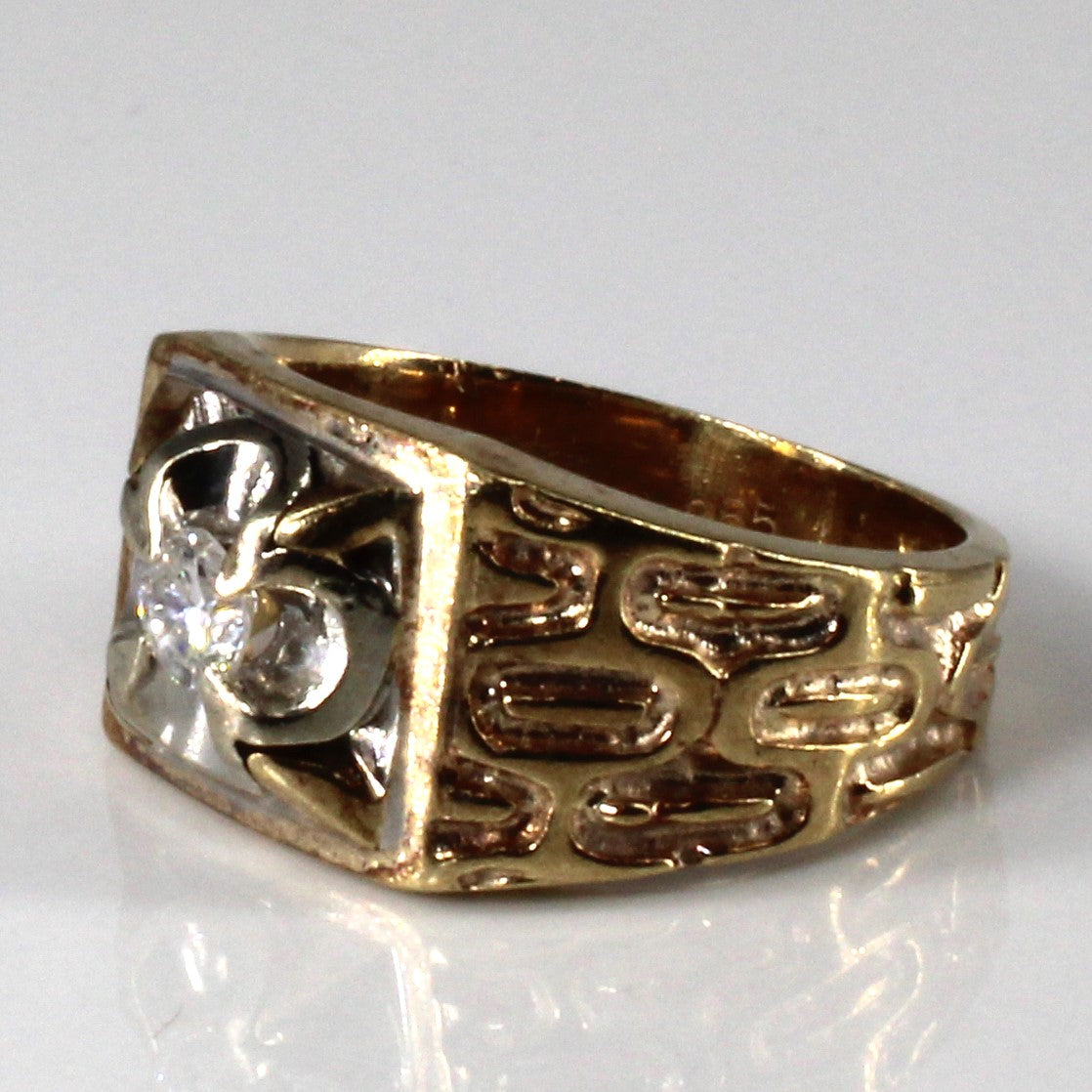 Claw Set Solitaire Diamond Textured Ring | 0.20ct | SZ 6.5 |