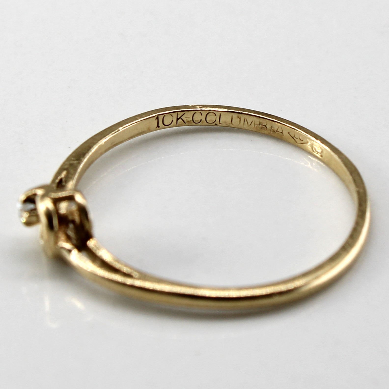 Diamond Bypass Gold Ring | 0.01ct | SZ 5.25 |