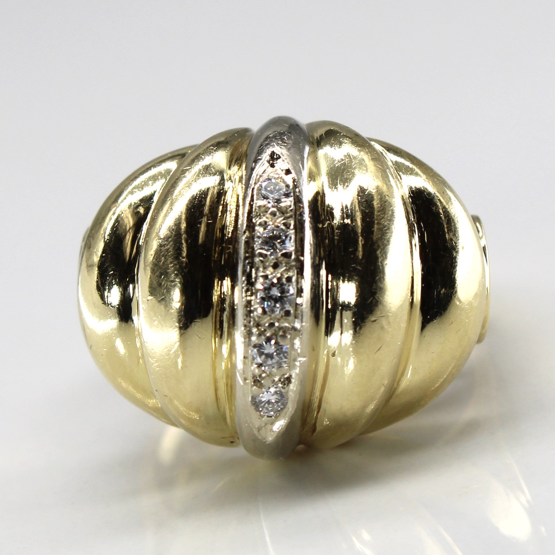 Diamond Gold Dome Ring | 0.10ctw | SZ 7 |