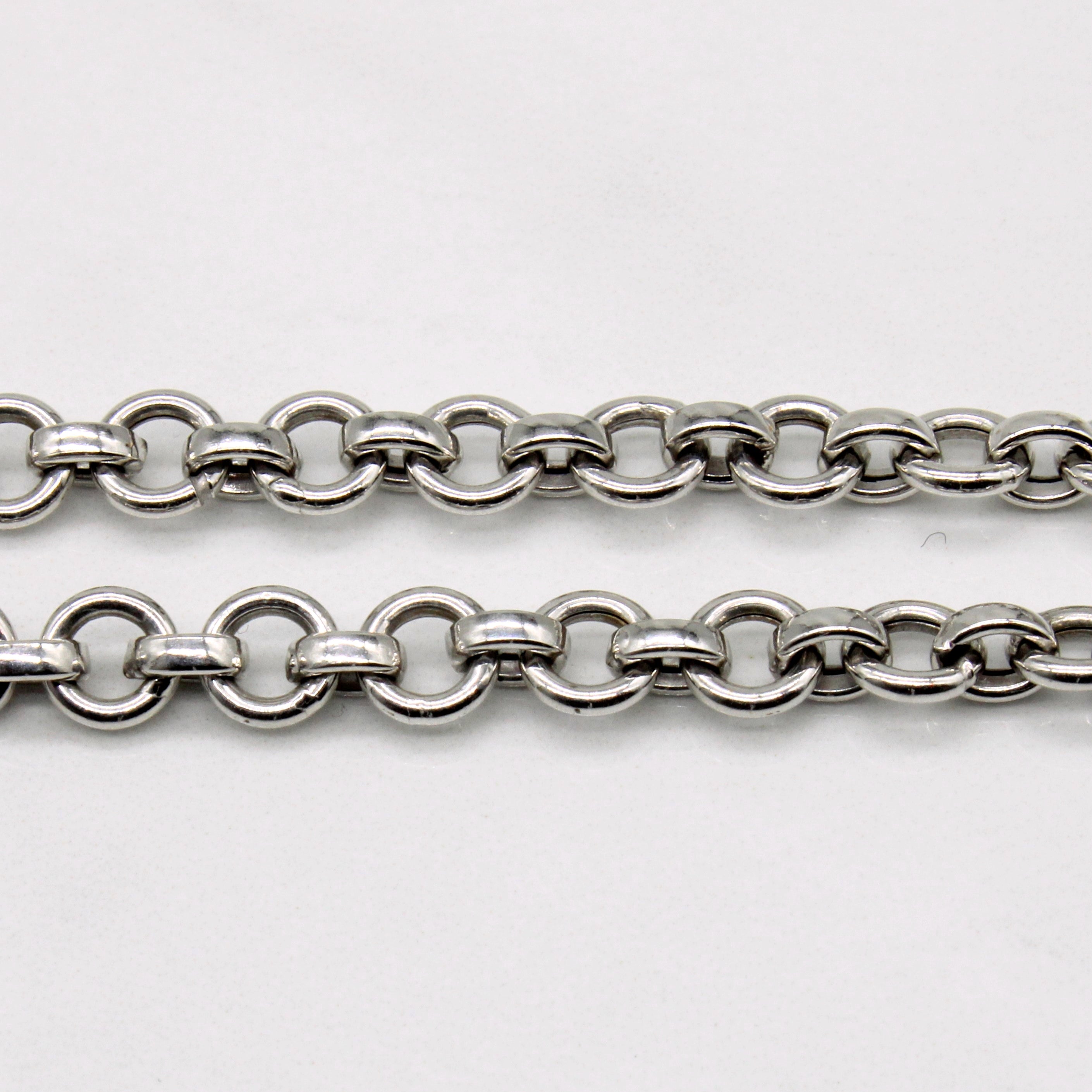 18k White Gold Heart Charm Necklace | 16" |