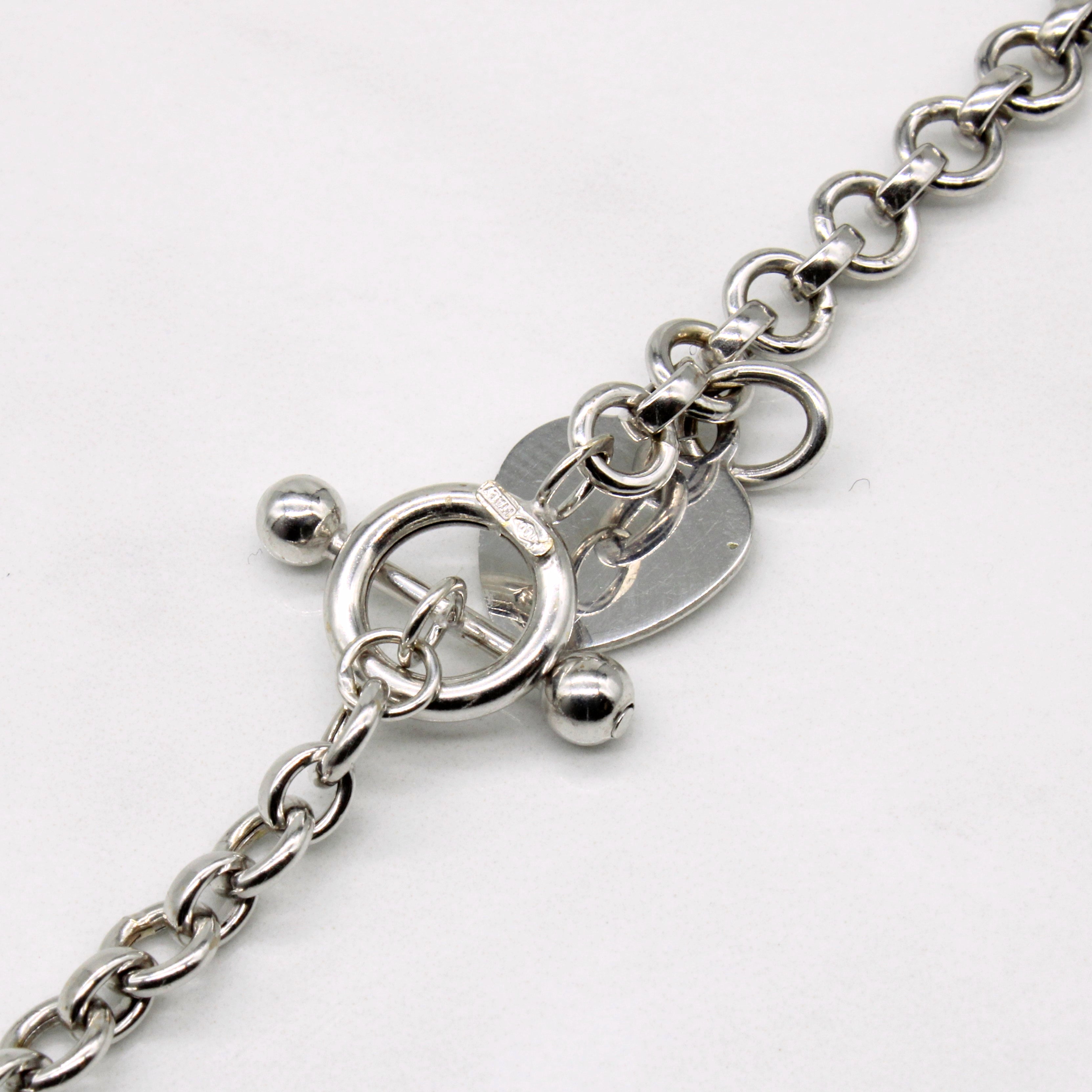 18k White Gold Heart Charm Necklace | 16" |