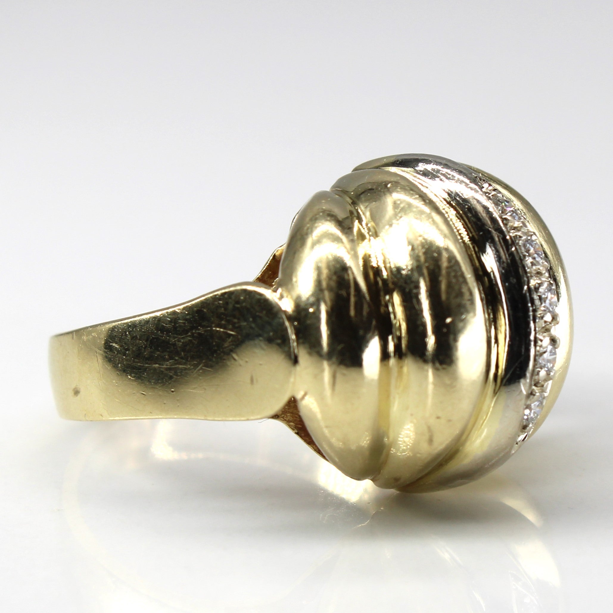 Diamond Gold Dome Ring | 0.10ctw | SZ 7 |