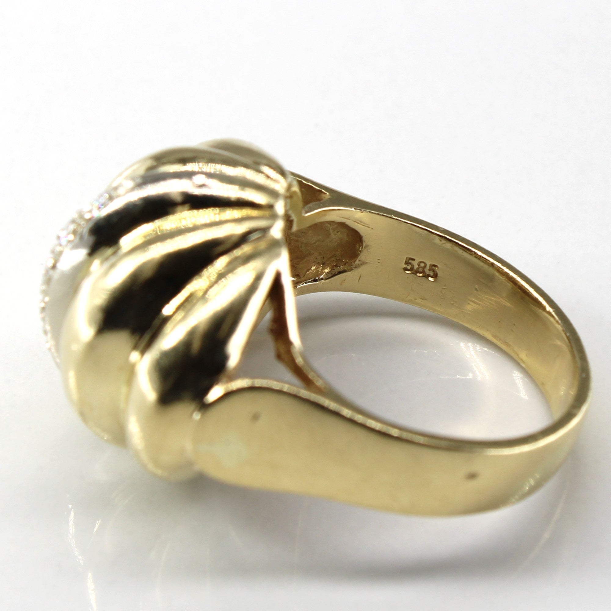 Diamond Gold Dome Ring | 0.10ctw | SZ 7 |