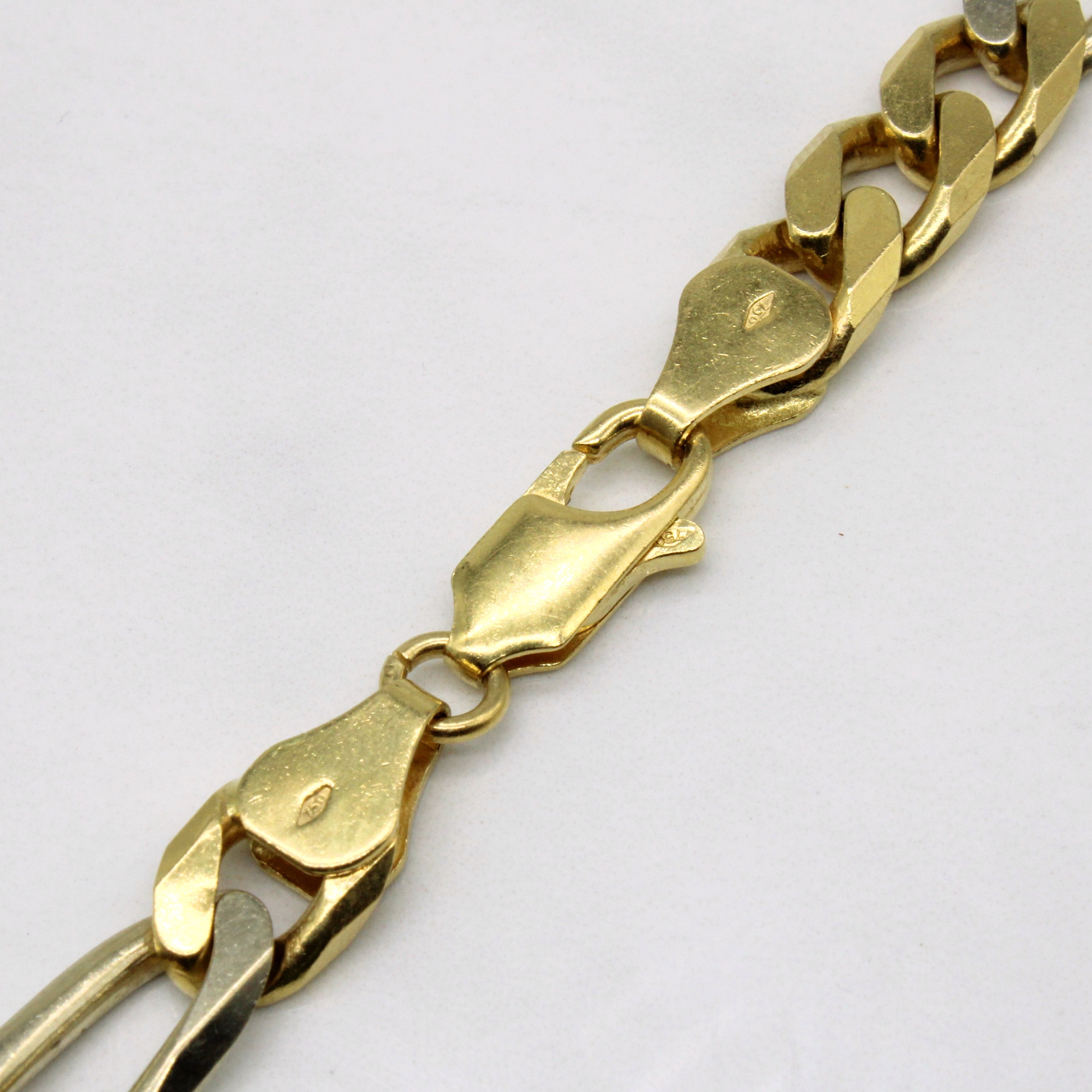 Italian 18k Two Tone Gold Figarucci Link Chain | 20" |