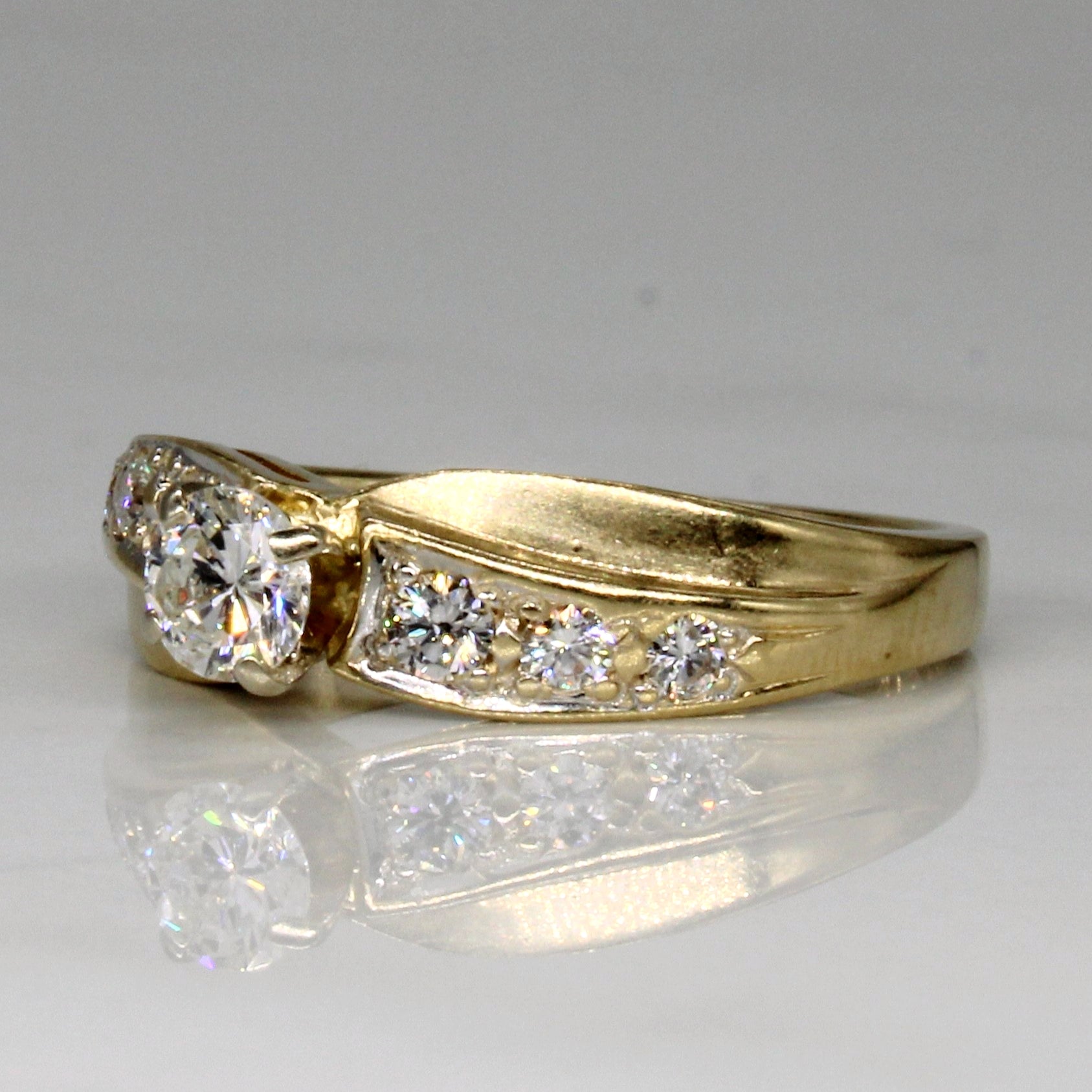 Bague sertie de diamants style cathédrale | 0,44 ct | Taille 6,75 |