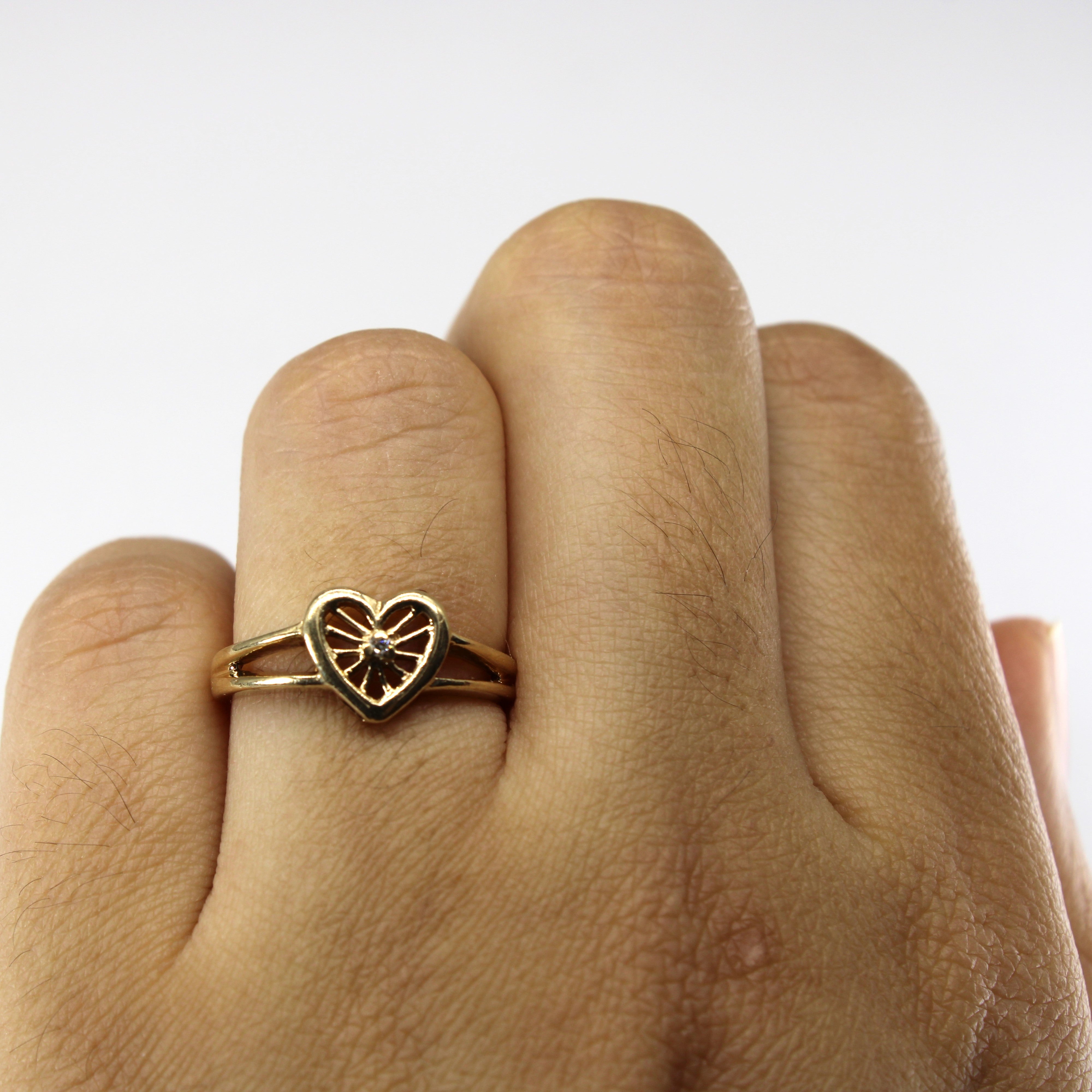Diamond Heart Design Ring | 0.01ct | SZ 5.75 |