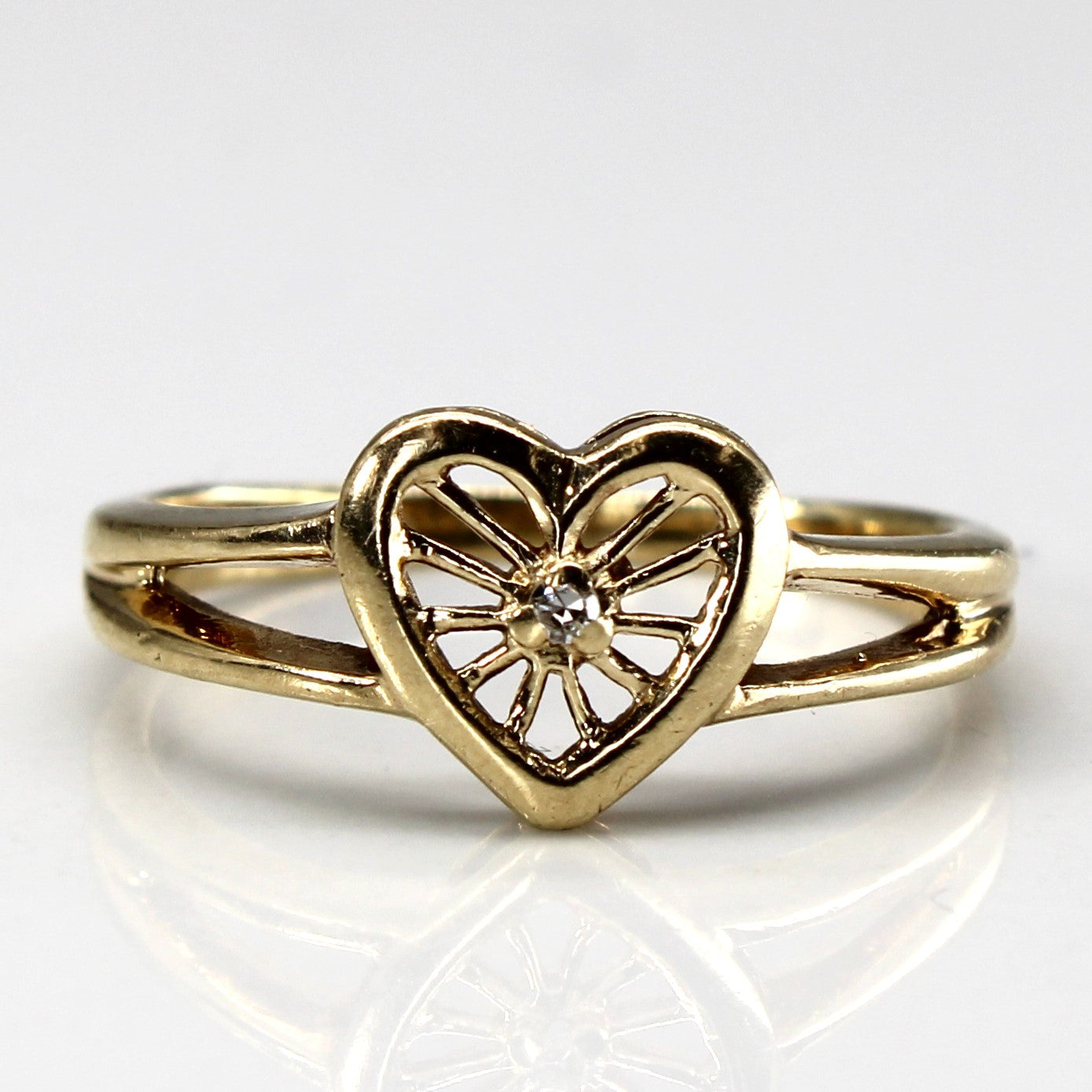 Diamond Heart Design Ring | 0.01ct | SZ 5.75 |