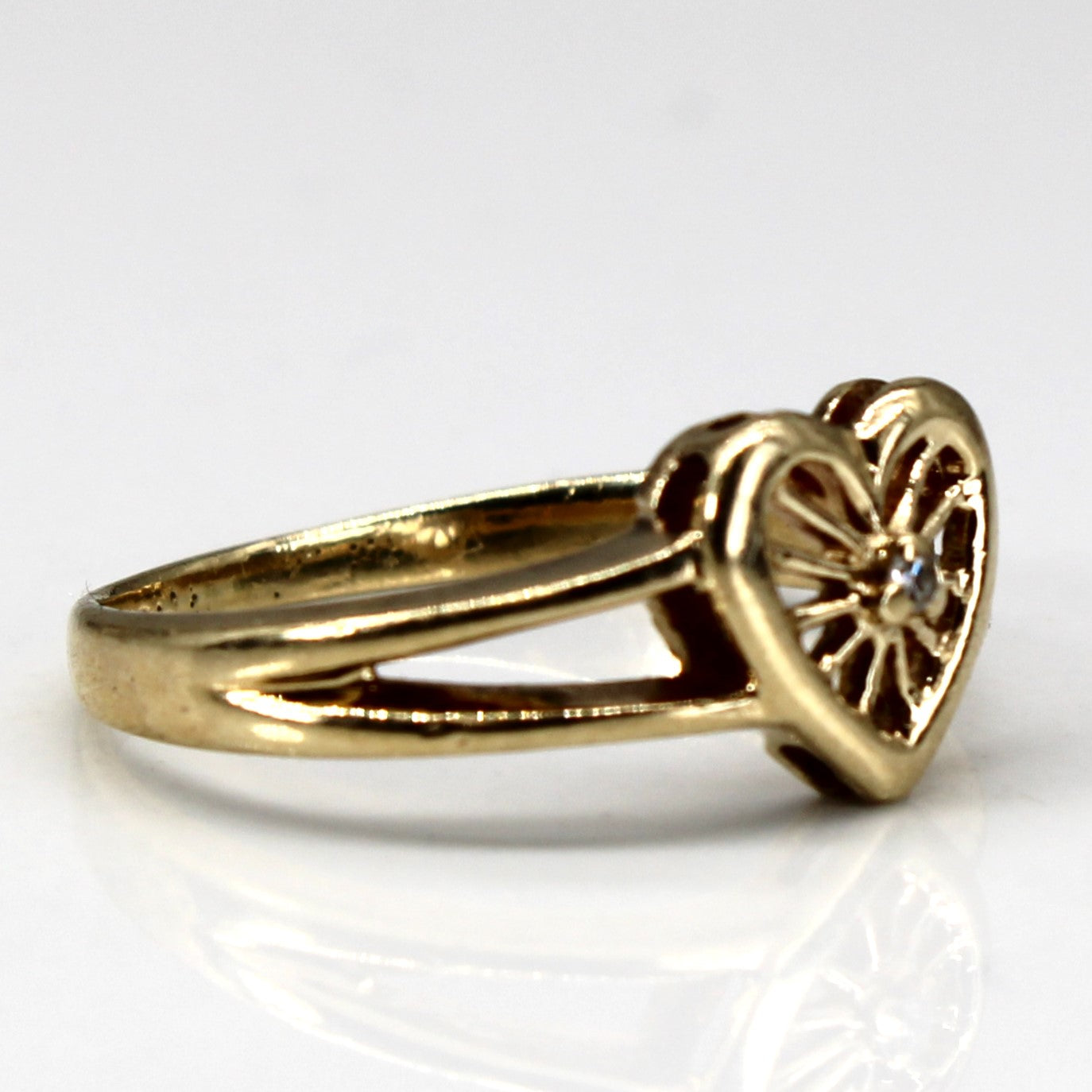 Diamond Heart Design Ring | 0.01ct | SZ 5.75 |