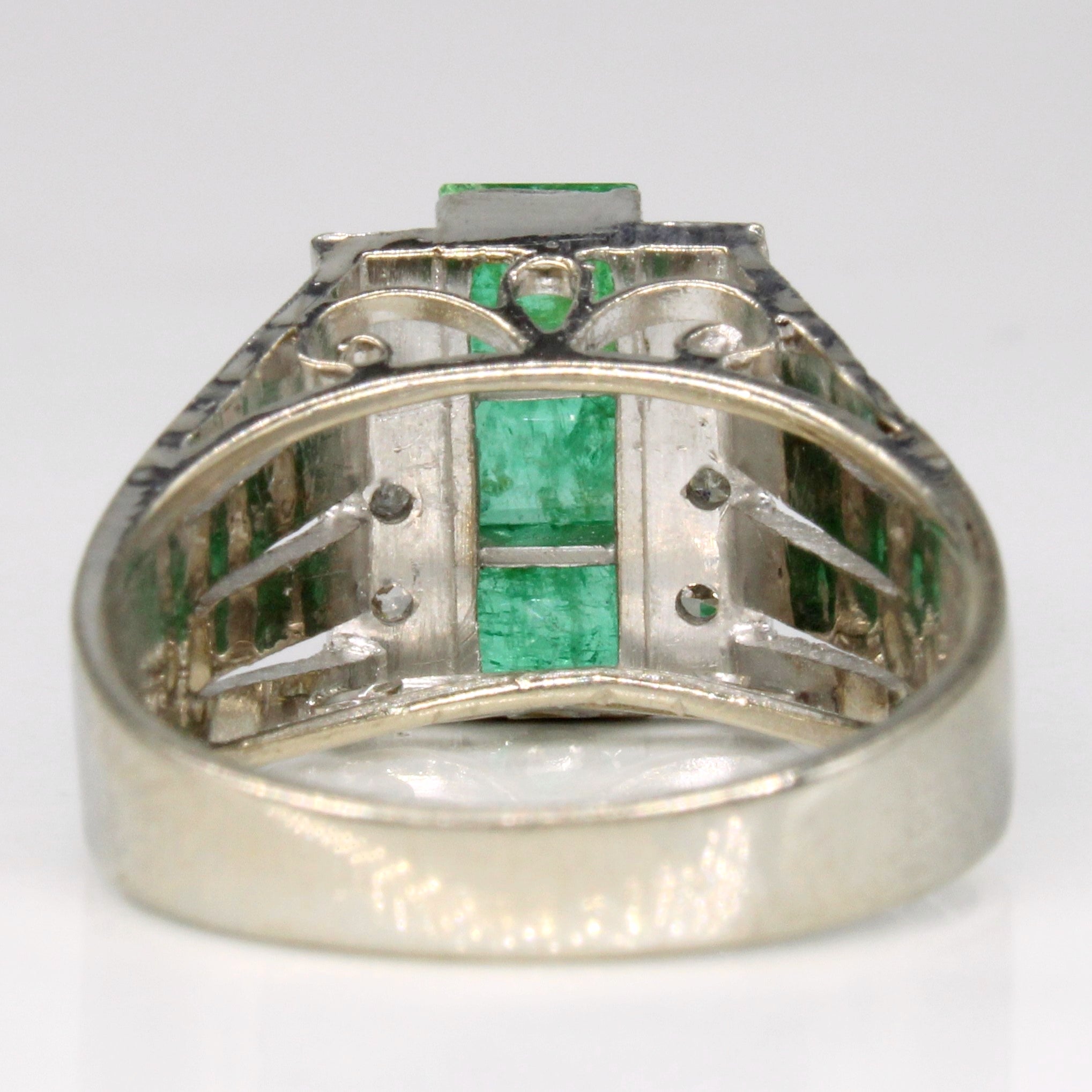 Emerald & Diamond Cocktail Ring | 1.05ctw, 0.12ctw | SZ 7.75 |