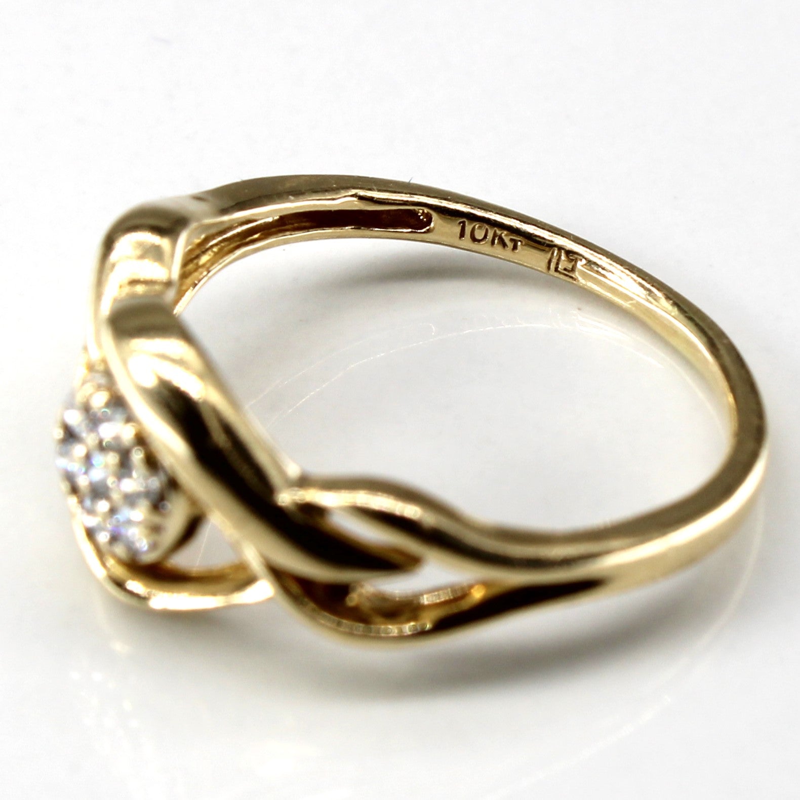 Bague tressée sertie de diamants en grappe | 0,08 ct | Taille 6 |