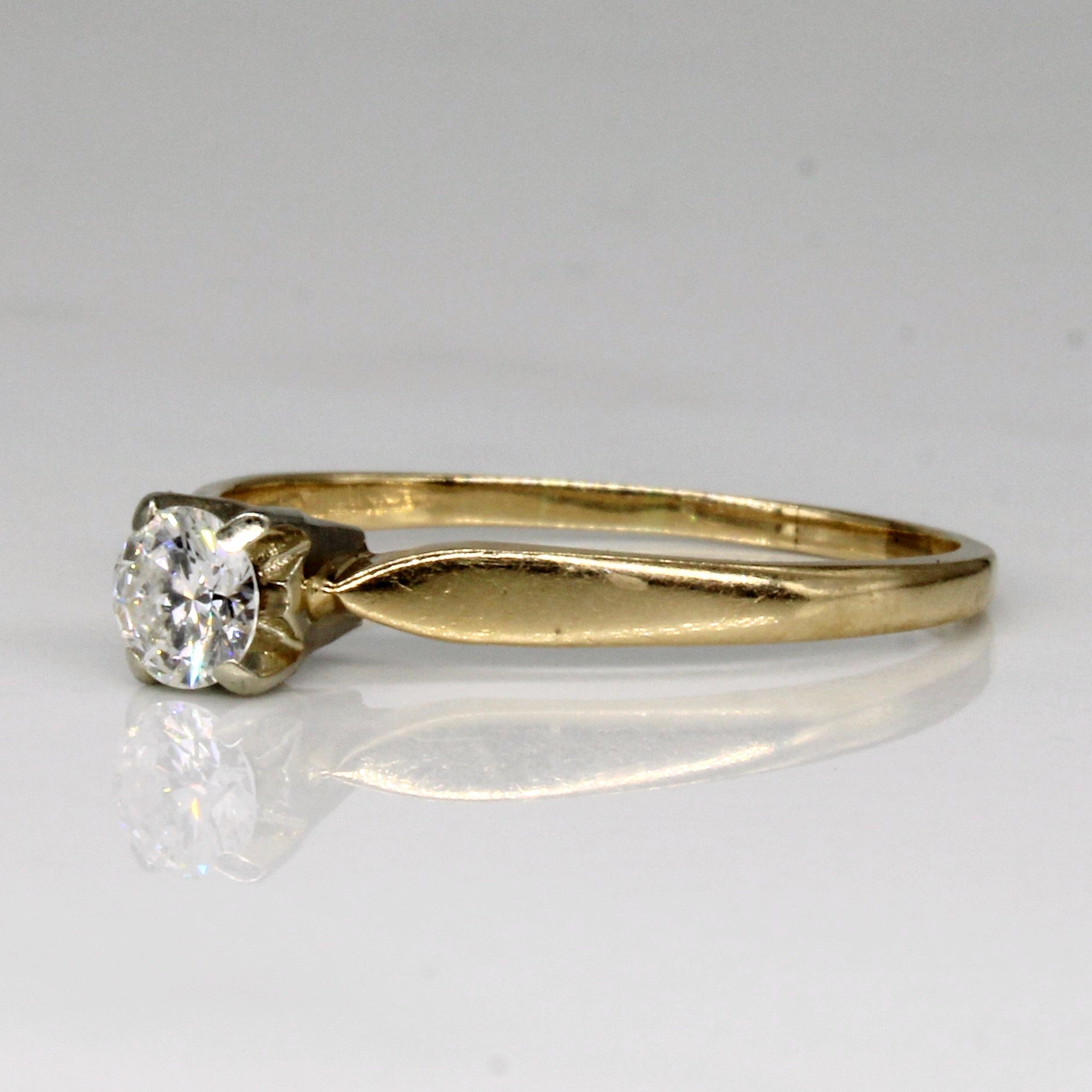 Cathedral Set Diamond Solitaire Ring | 0.28ct | SZ 8.5 |