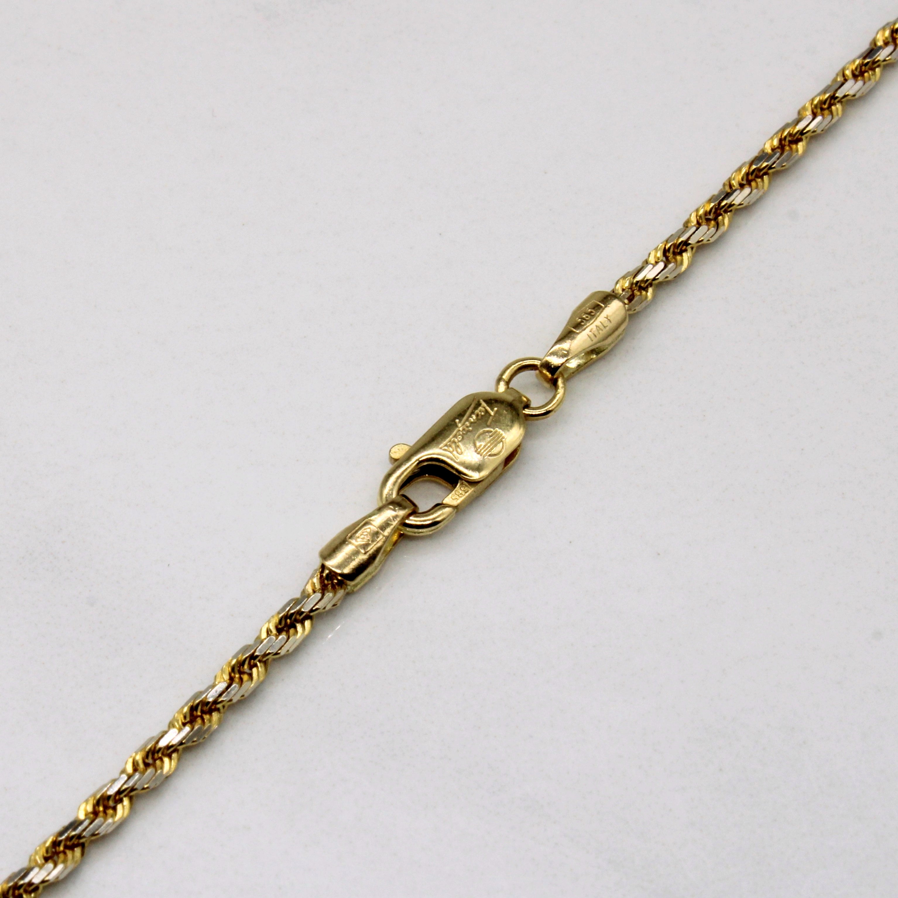 14k Two Tone Gold Rope Chain | 18" |