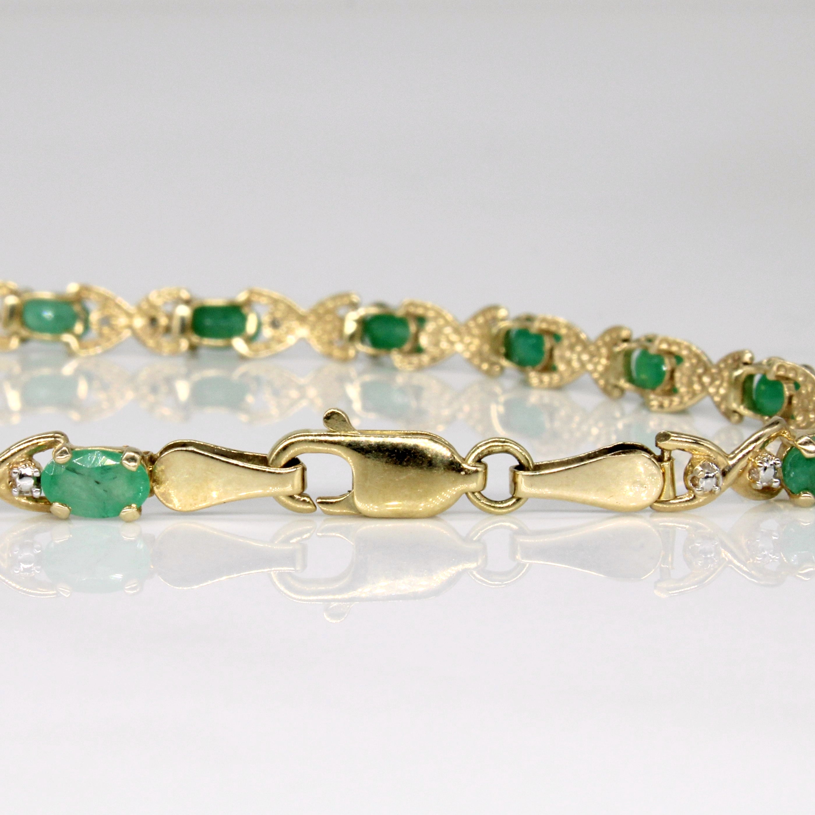 Emerald & Diamond Bracelet | 2.75ctw, 0.02ctw | 7.25" |