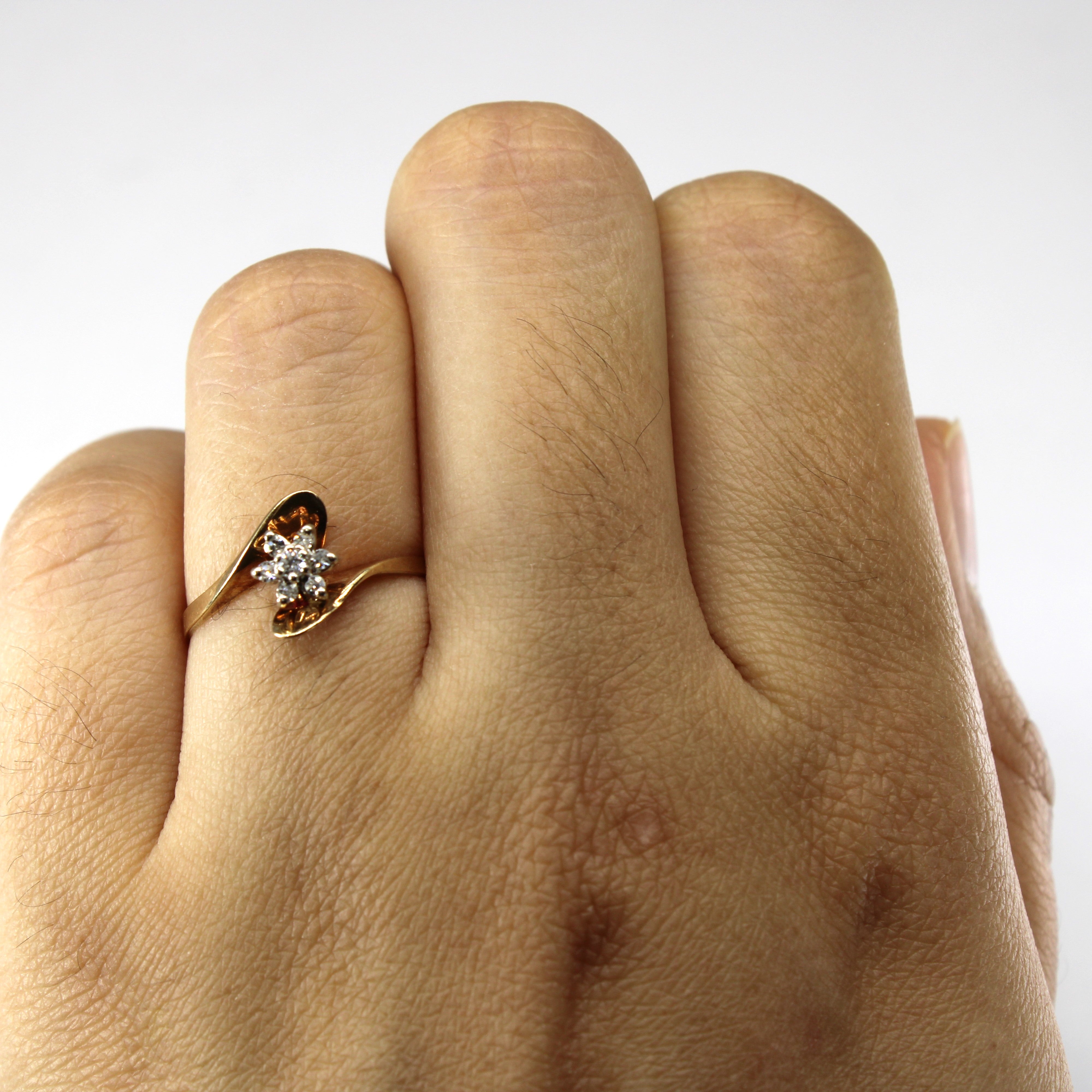 Bypass Cluster Diamond Ring | 0.08ctw | SZ 5.5 |