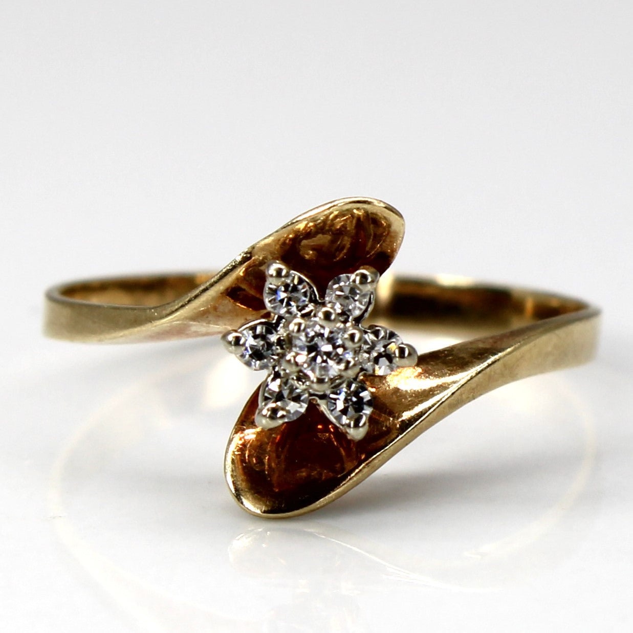 Bypass Cluster Diamond Ring | 0.08ctw | SZ 5.5 |