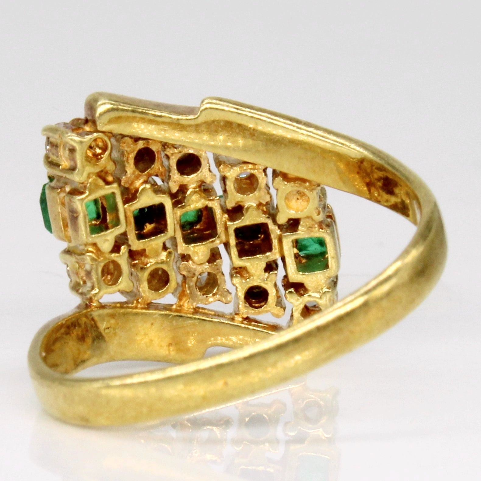 Emerald & Diamond Waterfall Ring | 0.35ctw, 0.20ctw | SZ 5.25 |