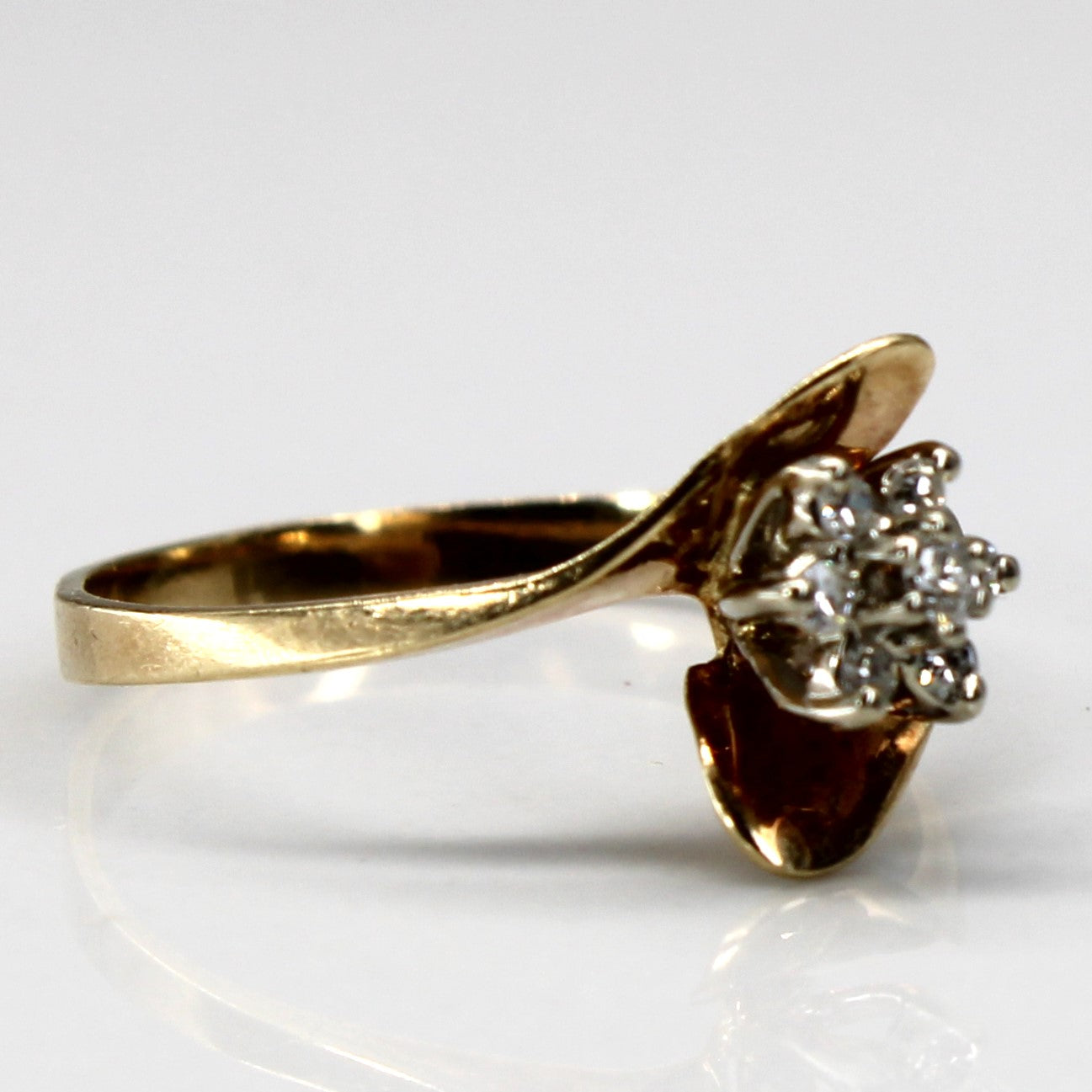 Bypass Cluster Diamond Ring | 0.08ctw | SZ 5.5 |