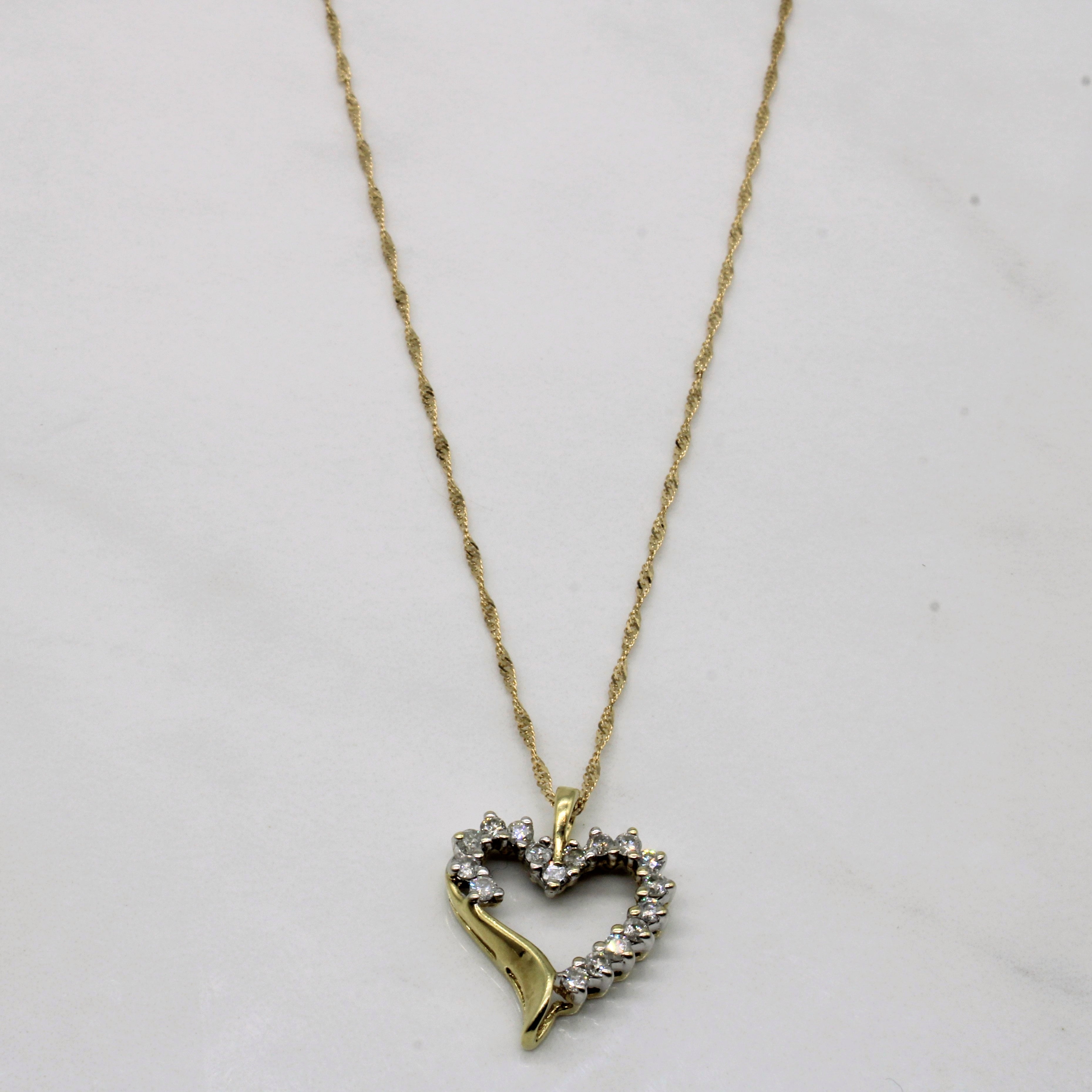 Diamond Heart Pendant & Necklace | 0.34ctw | 20" |