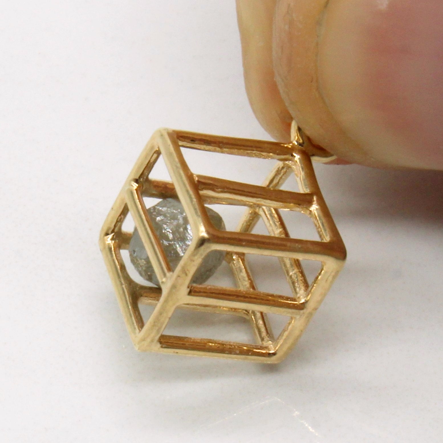 Rough Cut Diamond Cage Pendant | 0.50ct |