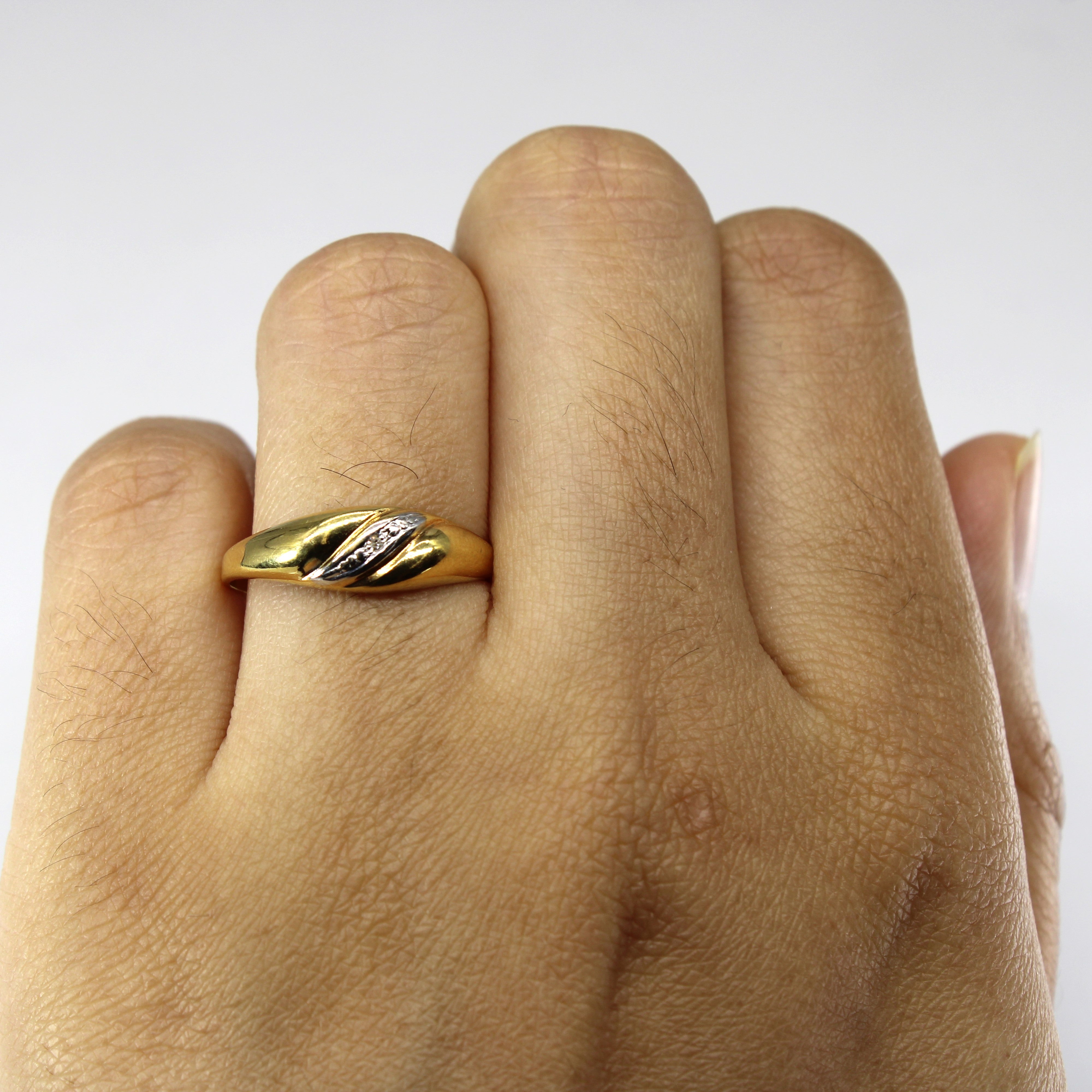 Yellow Gold Diamond Ring | 0.005ct | SZ 7.5 |
