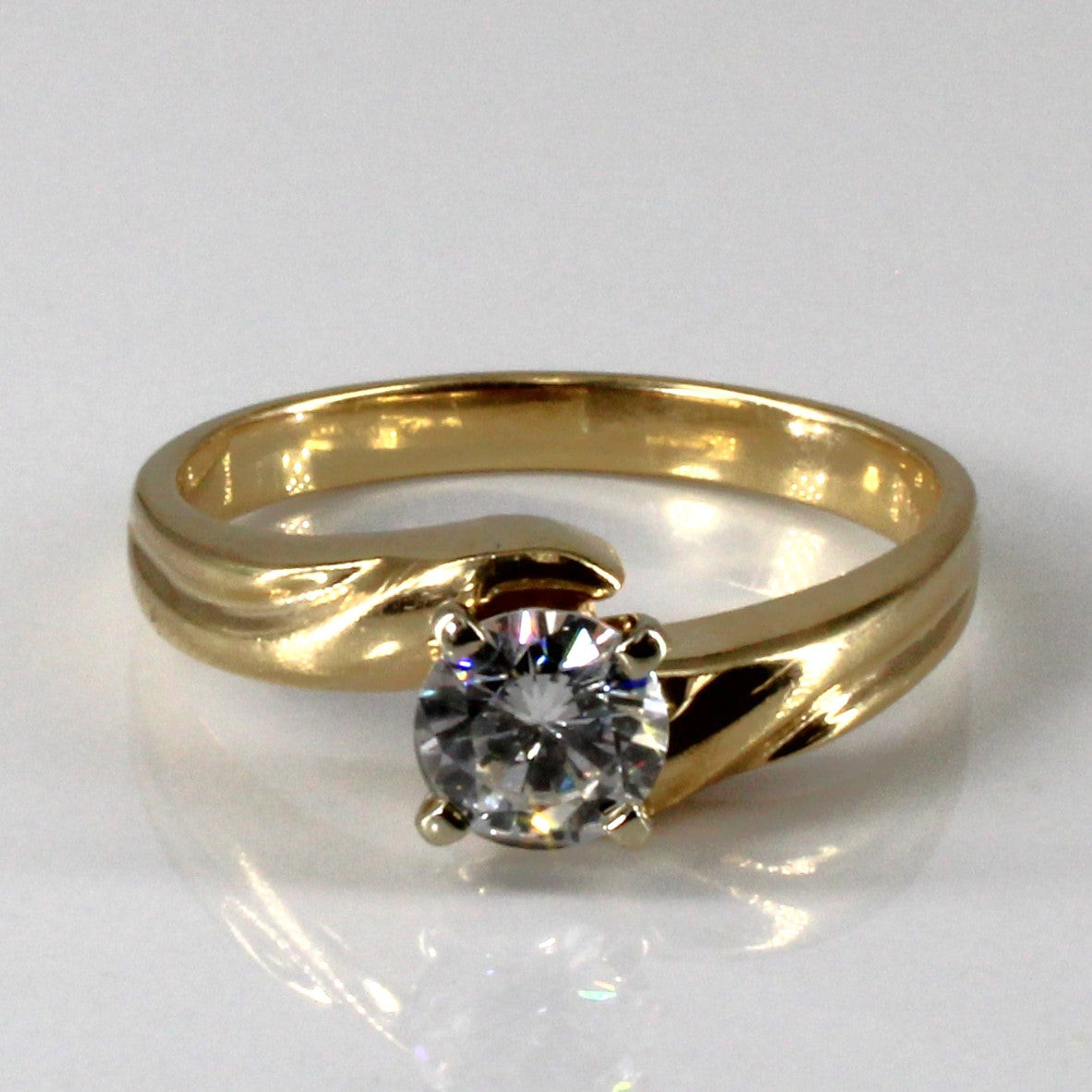 Bypass Solitaire Diamond Engagement Ring | 0.57ct | SZ 6.75 |