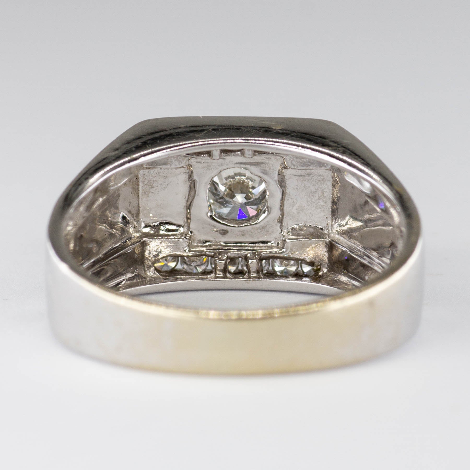 Channel Diamond Textured Gold Ring | 0.52ctw | SZ 7.75 |