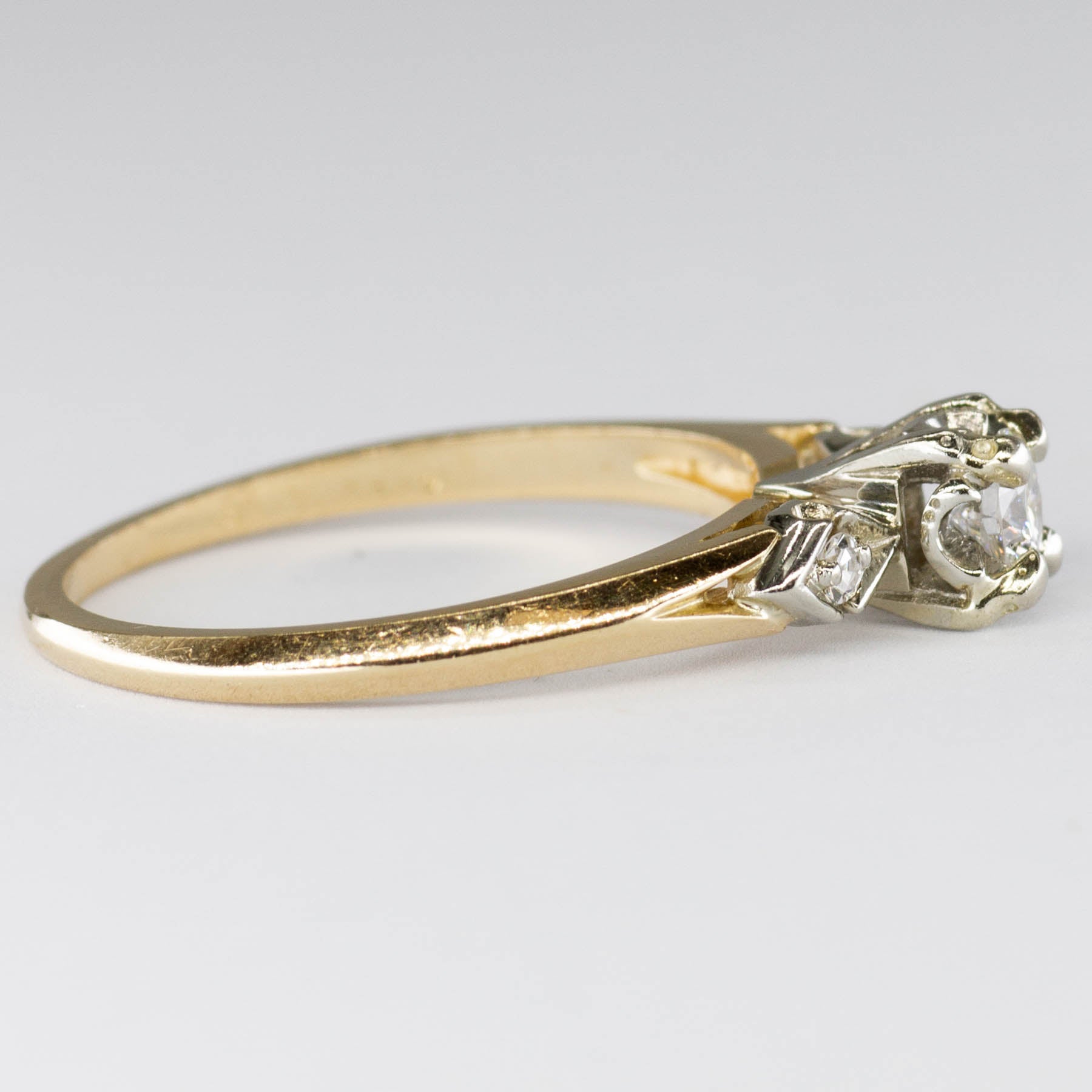 High Set Three Stone Diamond Ring | 0.26ctw | SZ 7.25 |